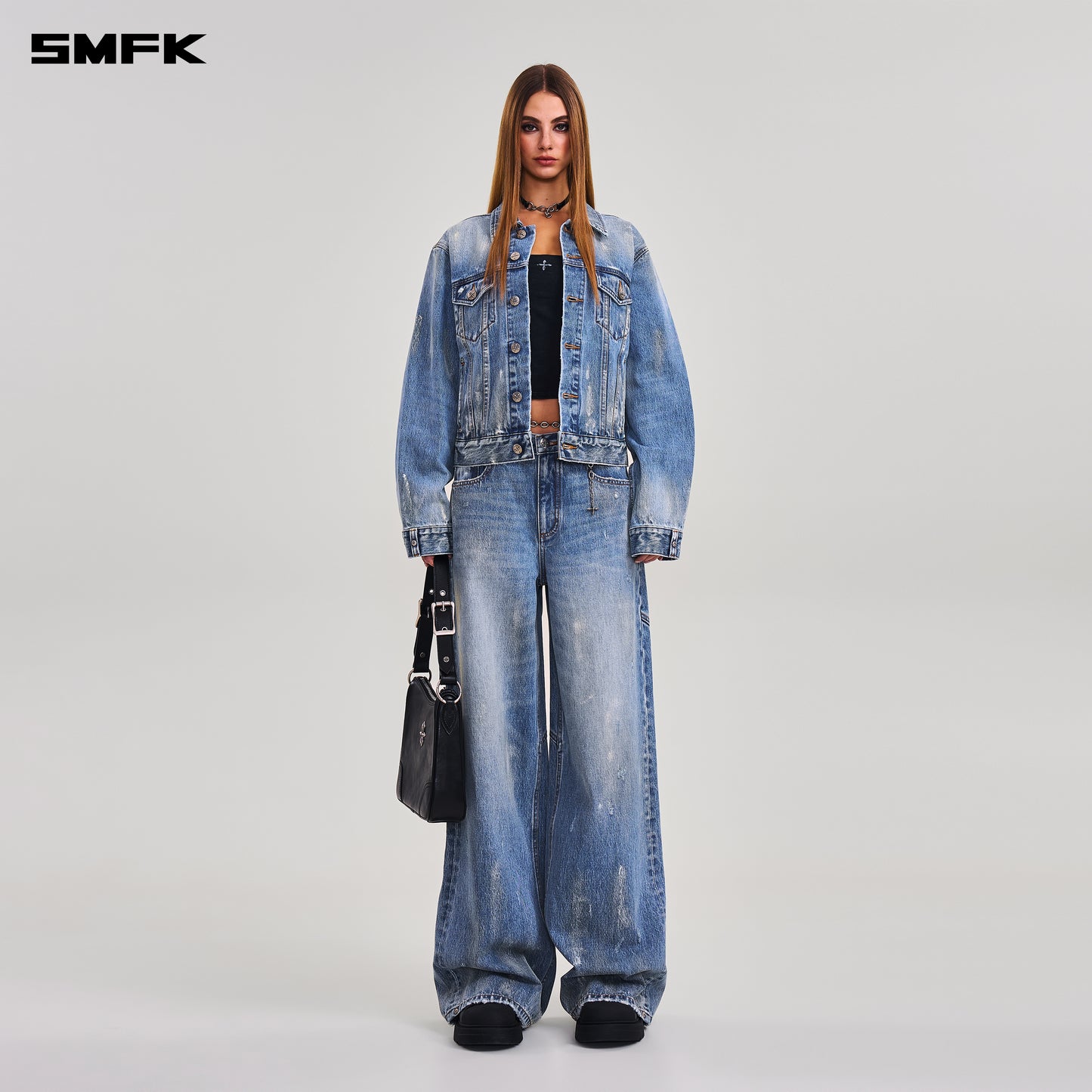 COMPASS MODE TIDE TOWER DENIM PANTS/ MARINE BLUE