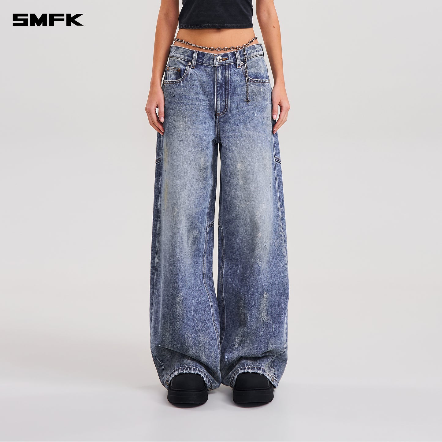 COMPASS MODE TIDE TOWER DENIM PANTS/ MARINE BLUE