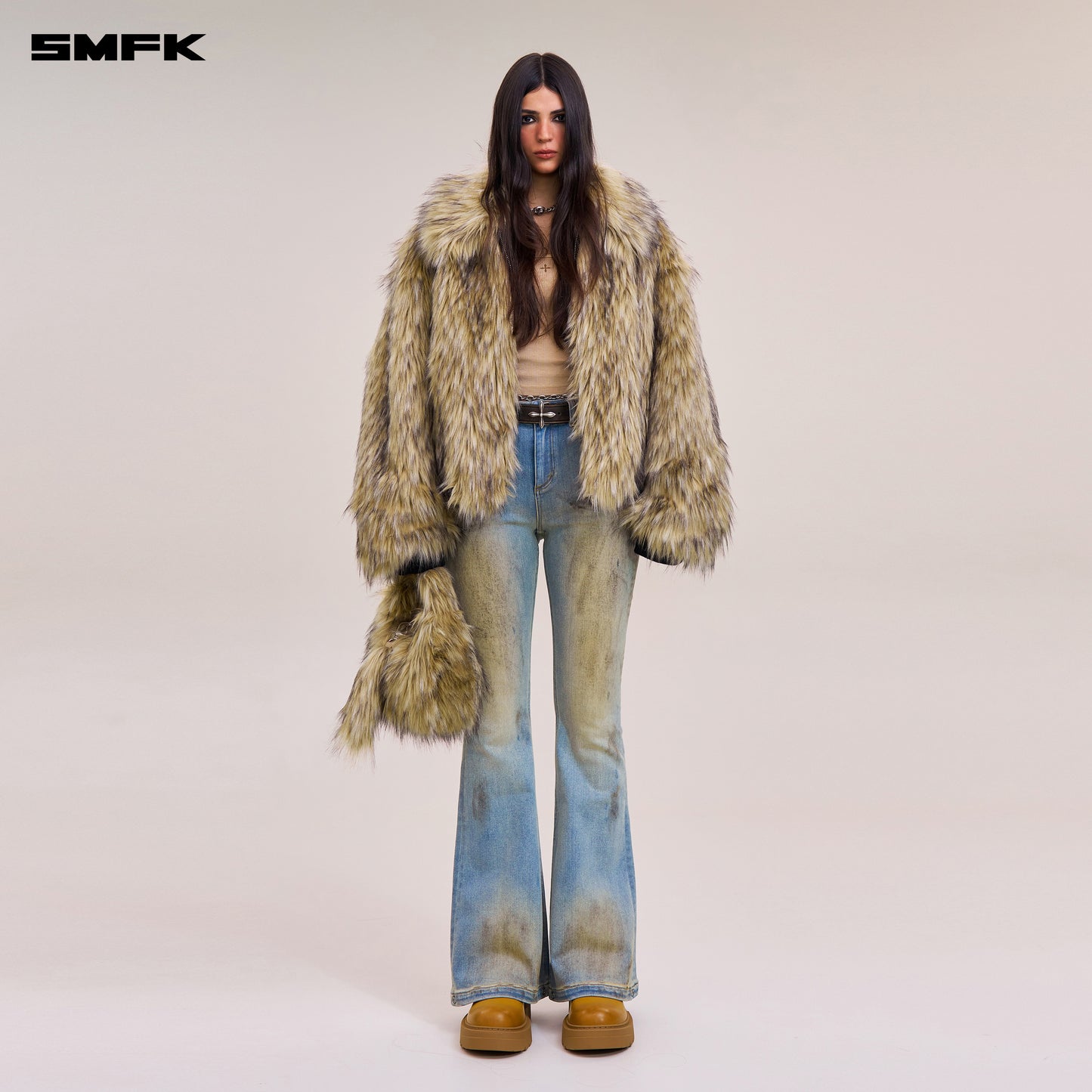 COMPASS MODE WASTELAND HUNRRICANE HANDPAINTED DENIM PANTS/ WILD SKY BLUE
