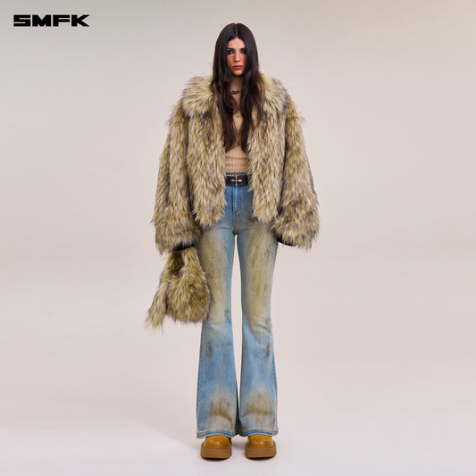 COMPASS MODE WASTELAND HUNRRICANE HANDPAINTED DENIM PANTS/ WILD SKY BLUE
