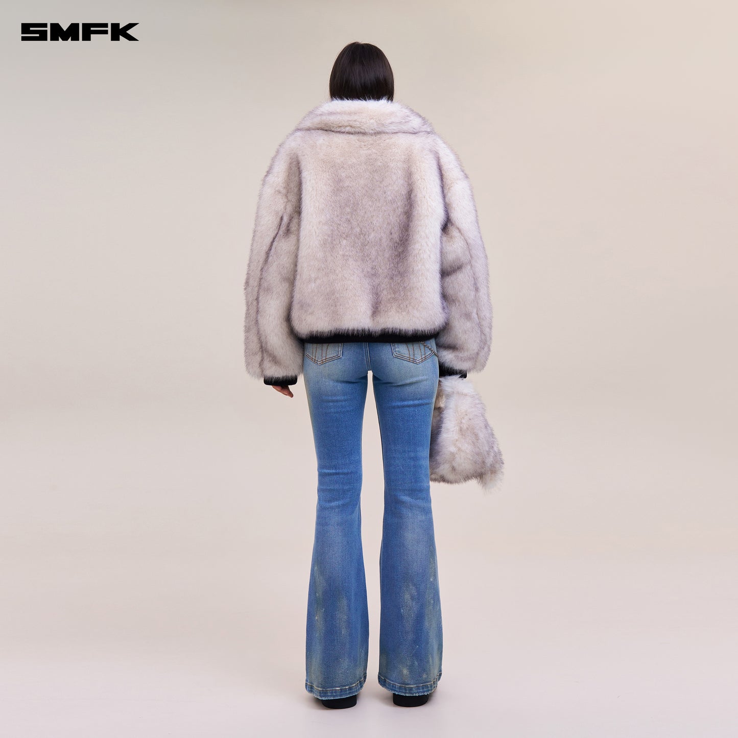 COMPASS MODE TIDE HUNRRICANE HANDPAINTED TOWER DENIM PANTS/ MARINE BLUE