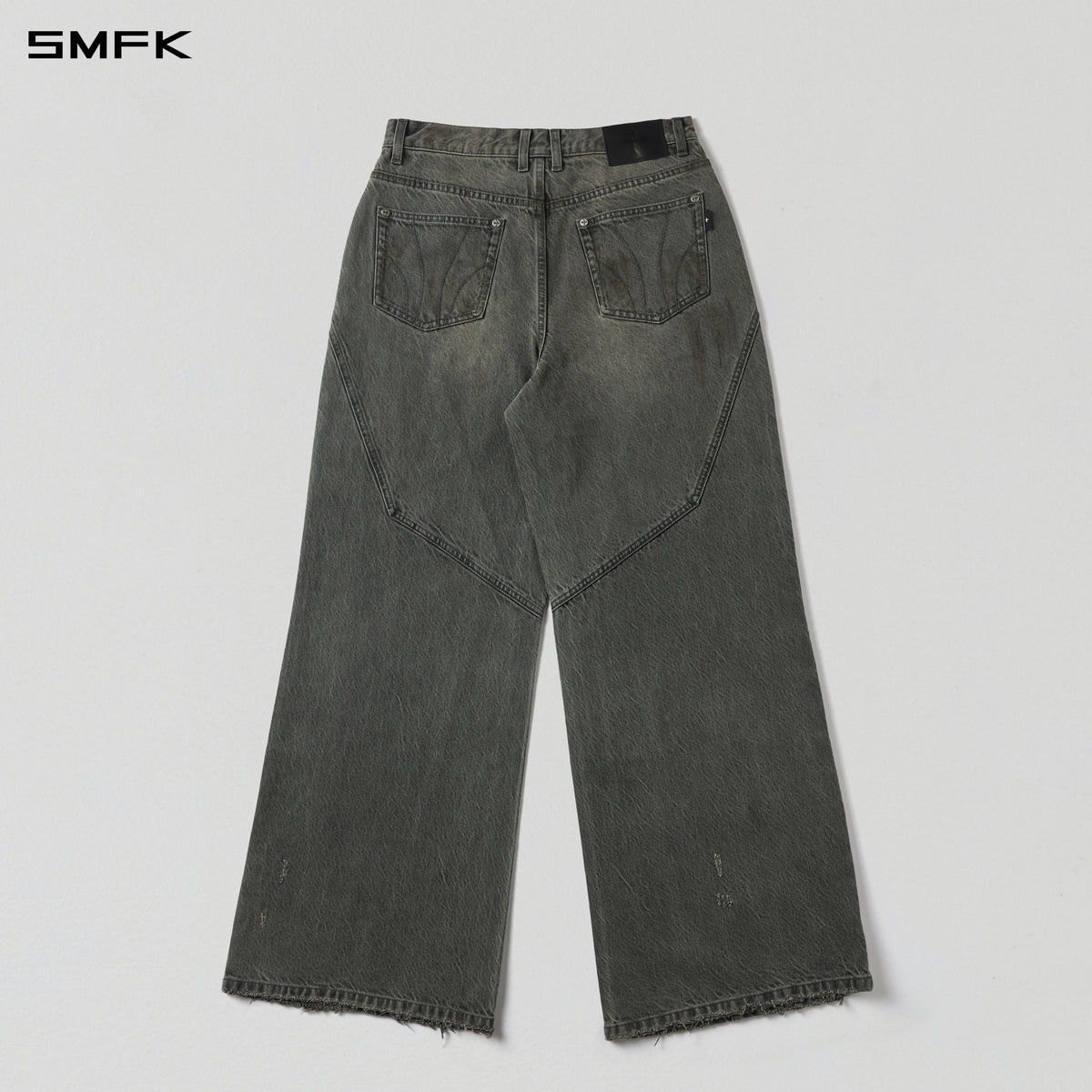 MIRAGE MODE FLARED DENIM PANTS/COTTON/M