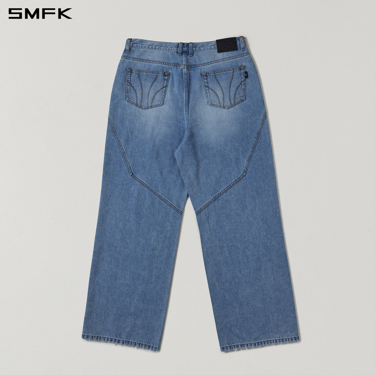 MIRAGE MODE FLARED DENIM PANTS/COTTON/W SKY BLUE
