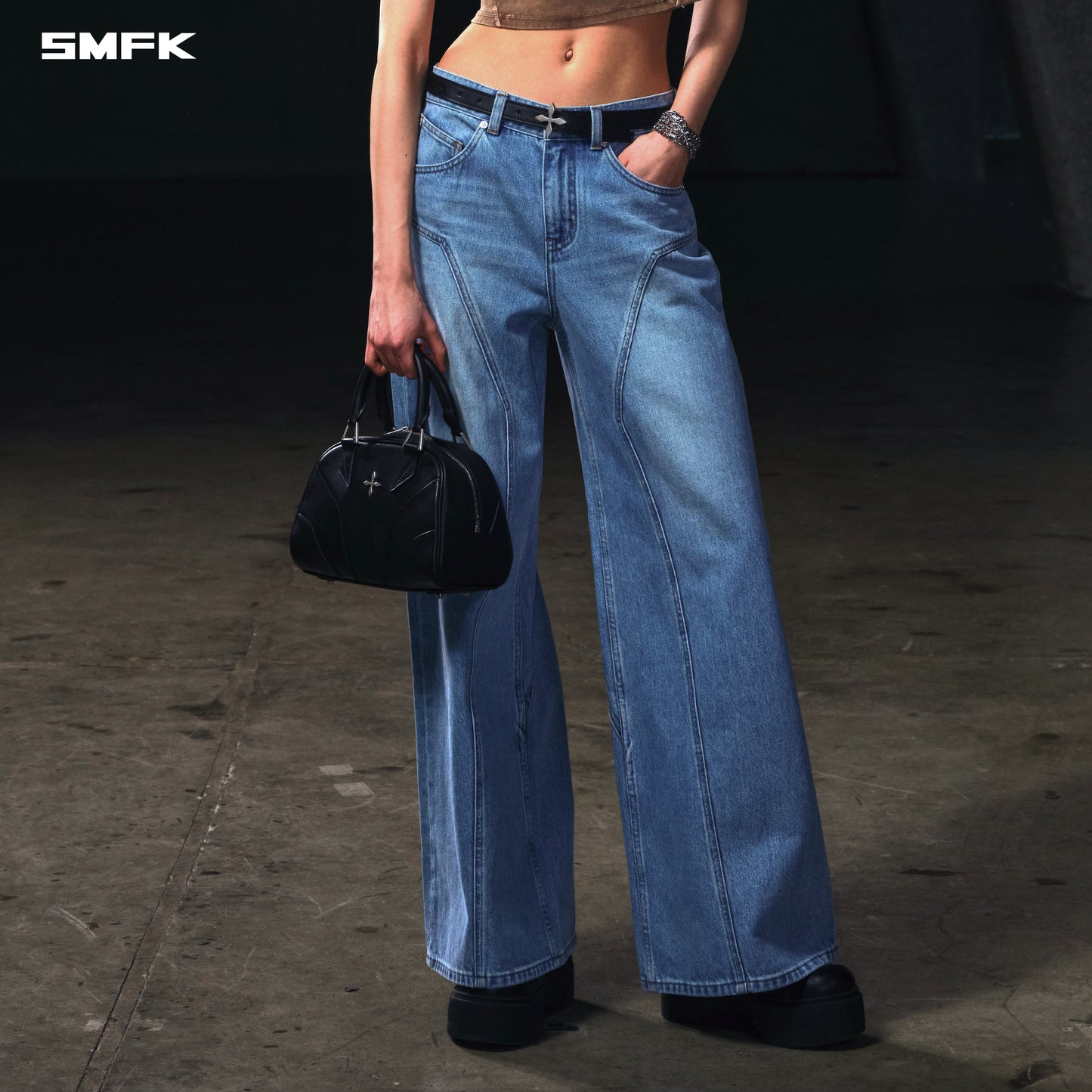 WILD MIRAGE TOWER DENIM PANTS/COTTON