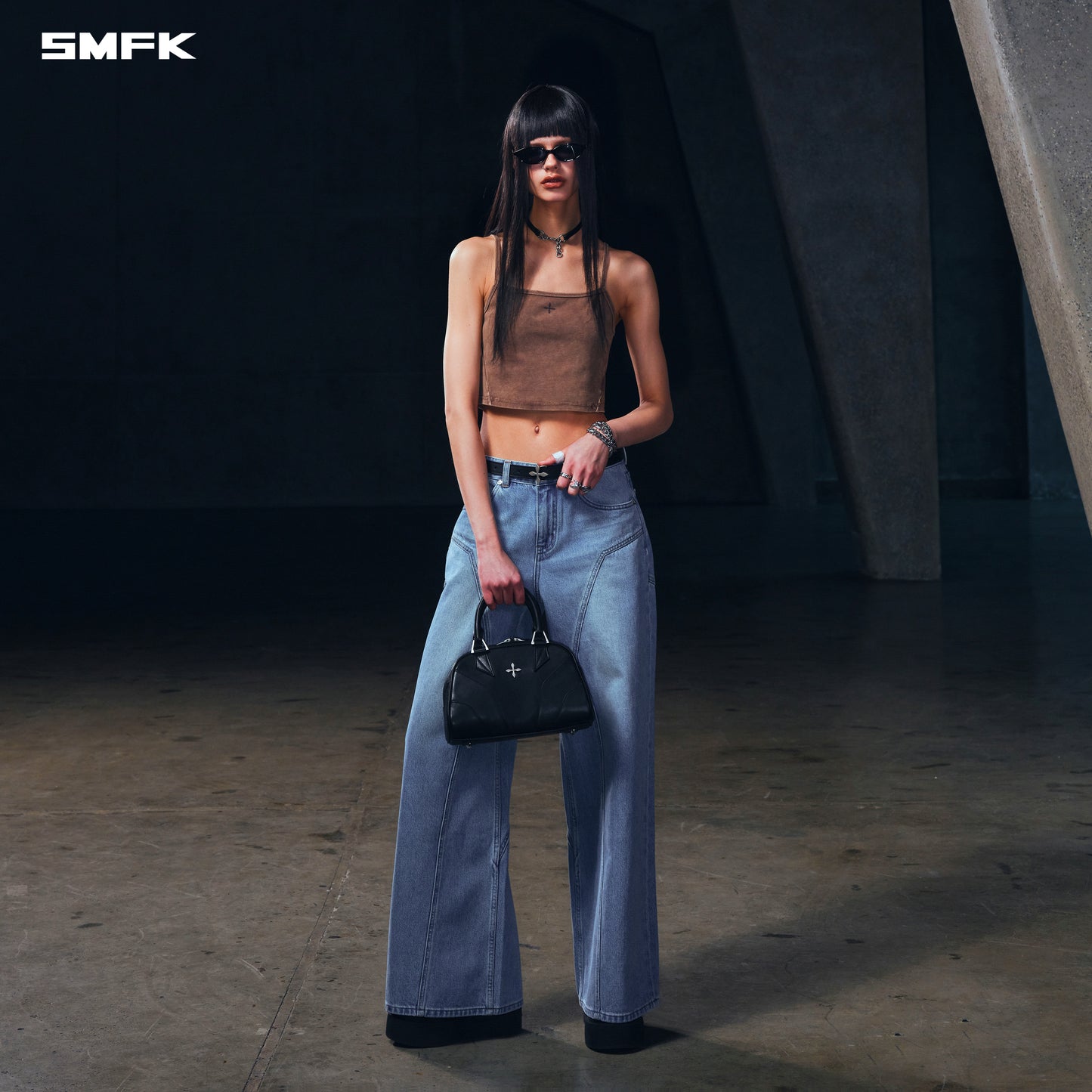 WILD MIRAGE TOWER DENIM PANTS/COTTON