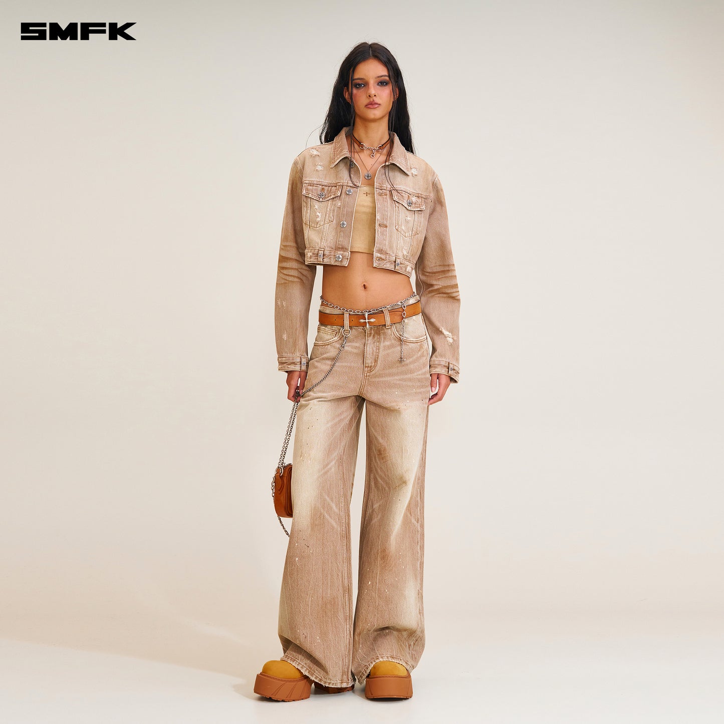 RAGE WILD HANDCRAFT TOWER DENIM PANTS / WILD COWBOY BROWN
