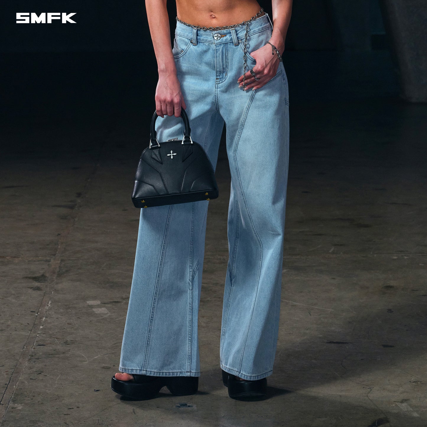 WILD MIRAGE TOWER DENIM PANTS/COTTON