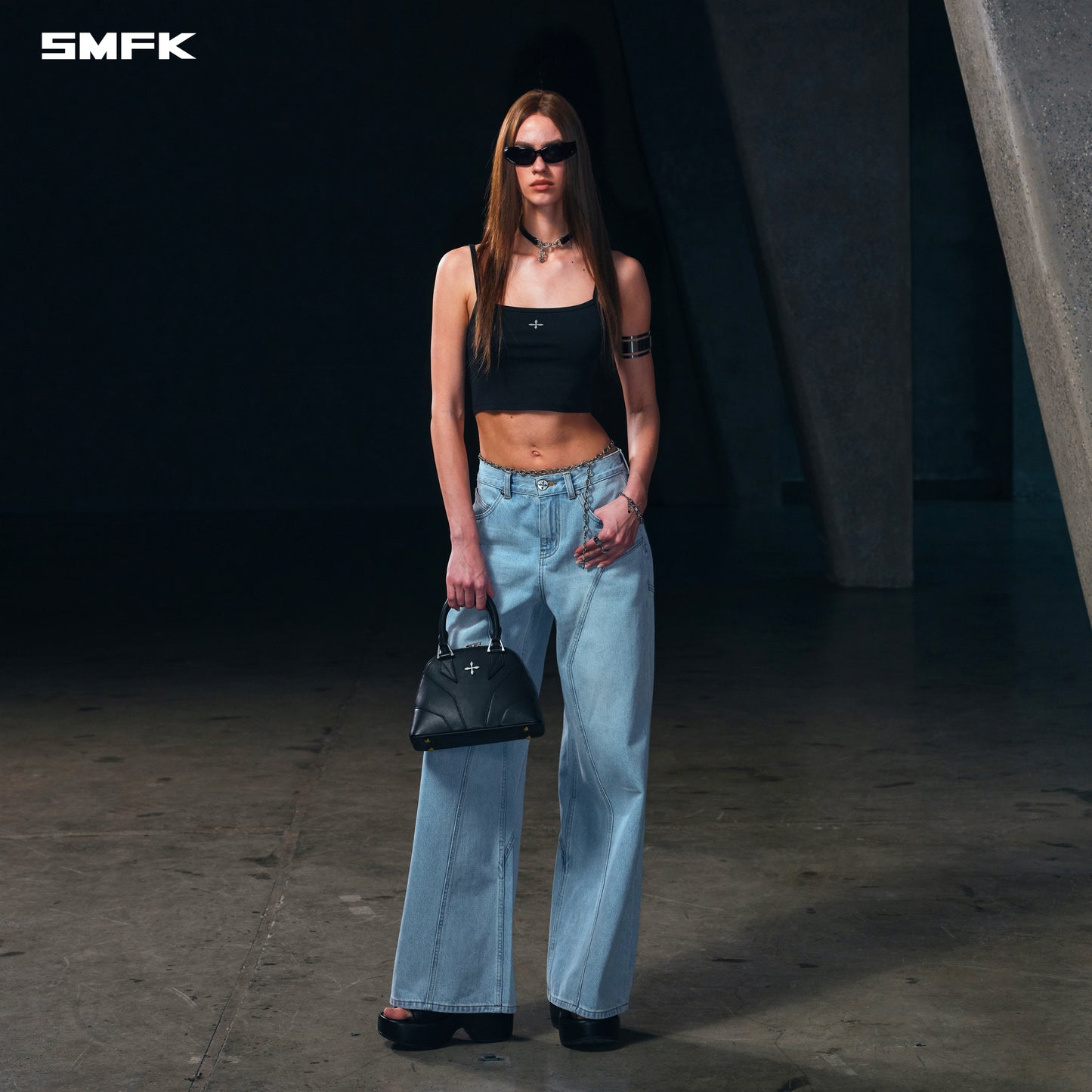 WILD MIRAGE TOWER DENIM PANTS/COTTON