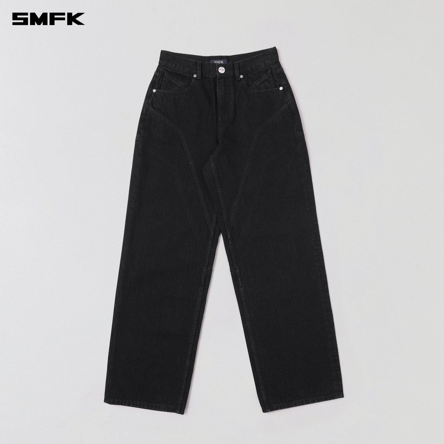 WILD MIRAGE LOOSE STRT DENIM PANTS/COTTON