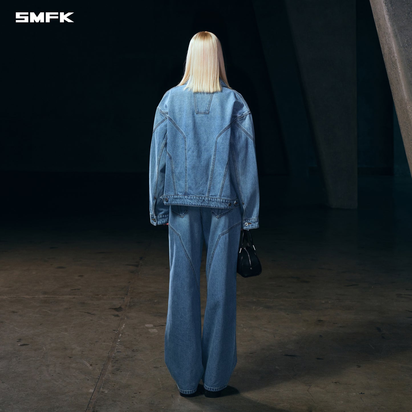 WILD MIRAGE LOOSE STRT DENIM PANTS/COTTON