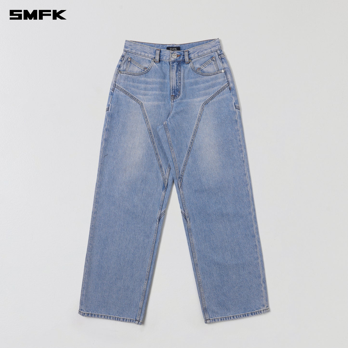 WILD MIRAGE LOOSE STRT DENIM PANTS/COTTON