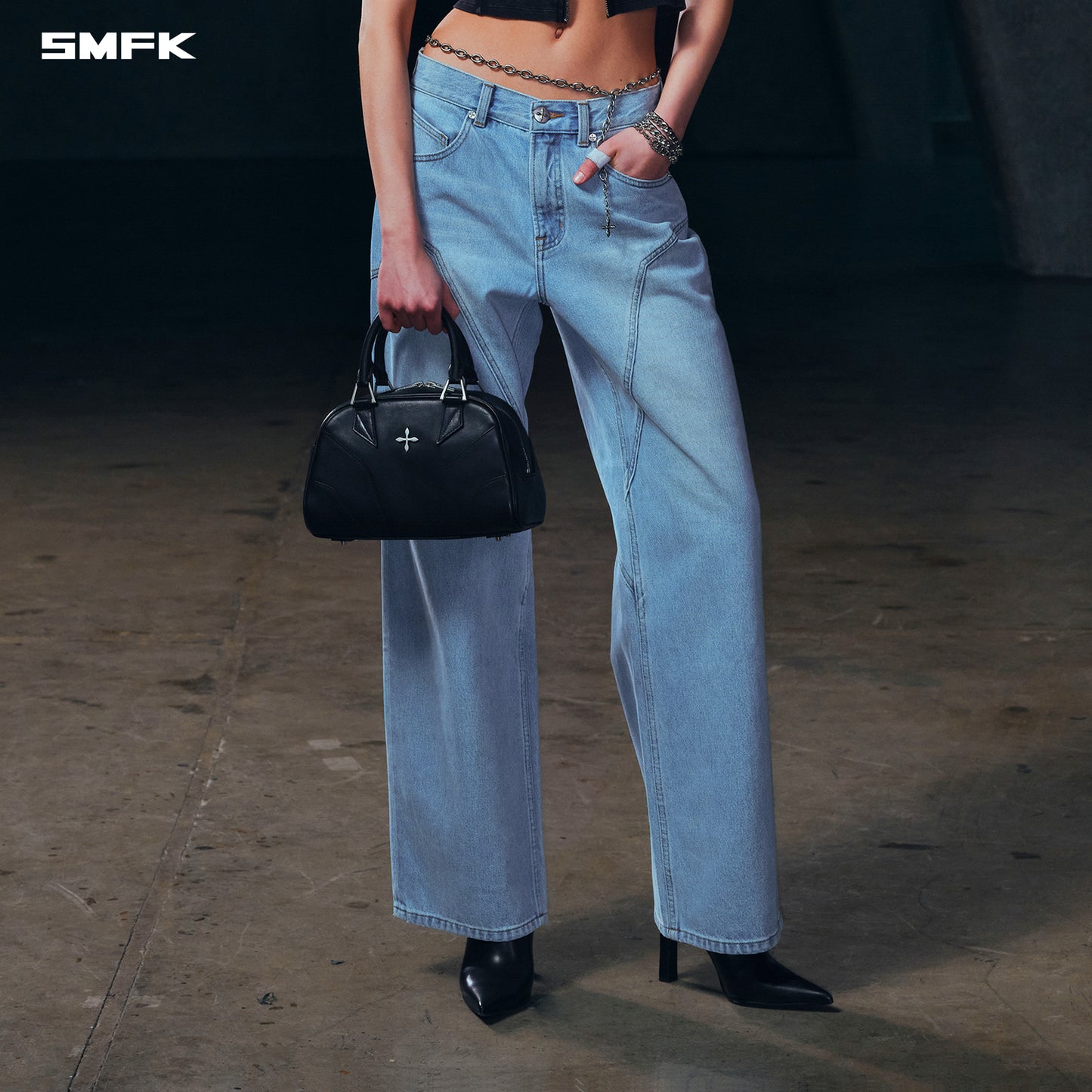 WILD MIRAGE LOOSE STRT DENIM PANTS/COTTON