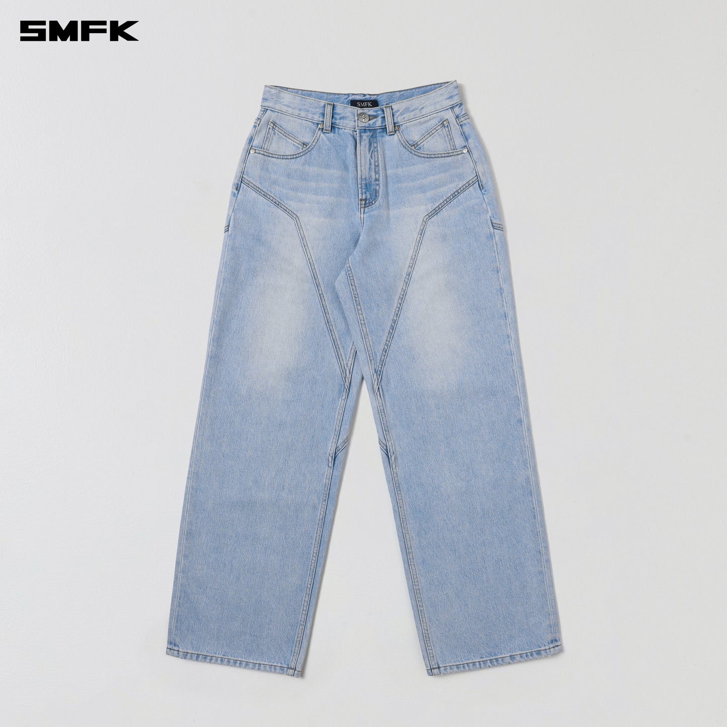 WILD MIRAGE LOOSE STRT DENIM PANTS/COTTON