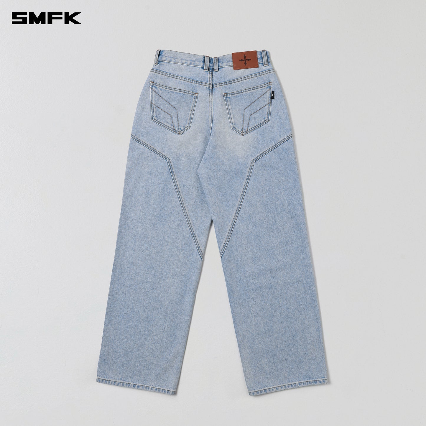 WILD MIRAGE LOOSE STRT DENIM PANTS/COTTON