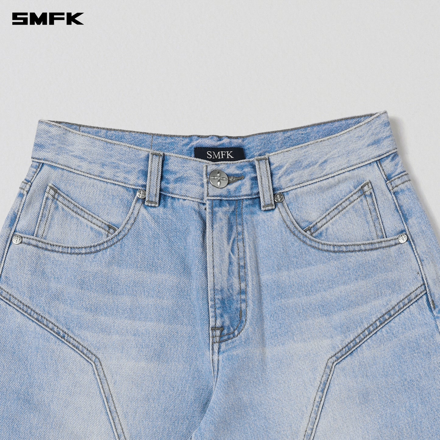 WILD MIRAGE LOOSE STRT DENIM PANTS/COTTON