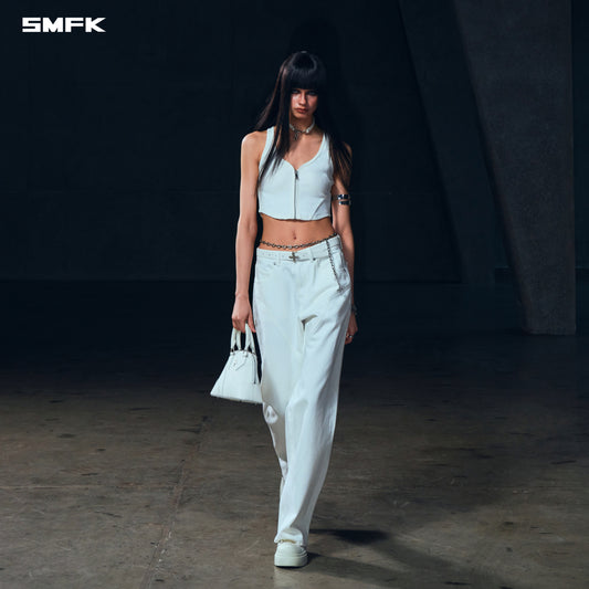 WILD MIRAGE LOOSE STRT DENIM PANTS/COTTON CLOUD WHITE