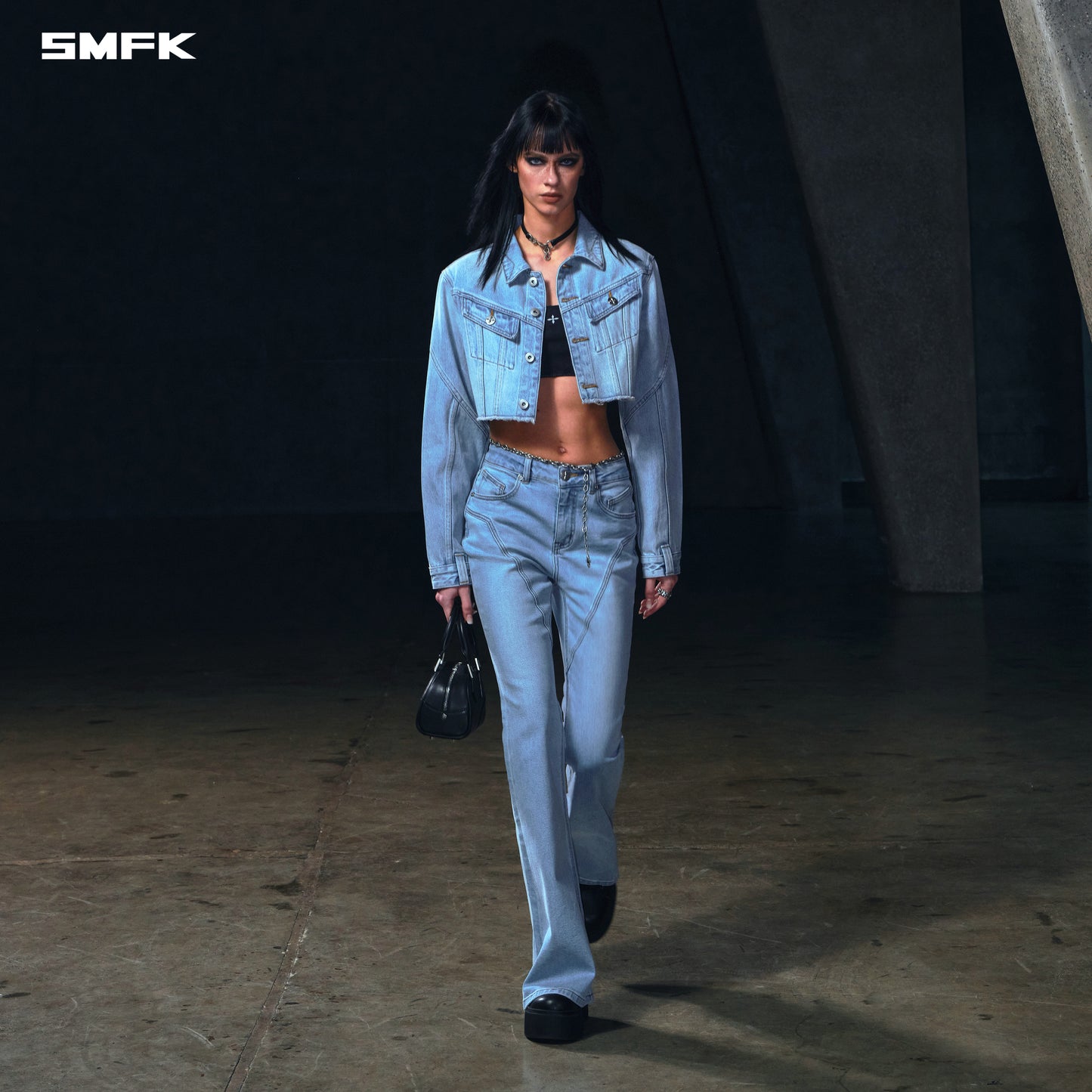 WILD HURRICANE FLARED DENIM PANTS/E-COTTON