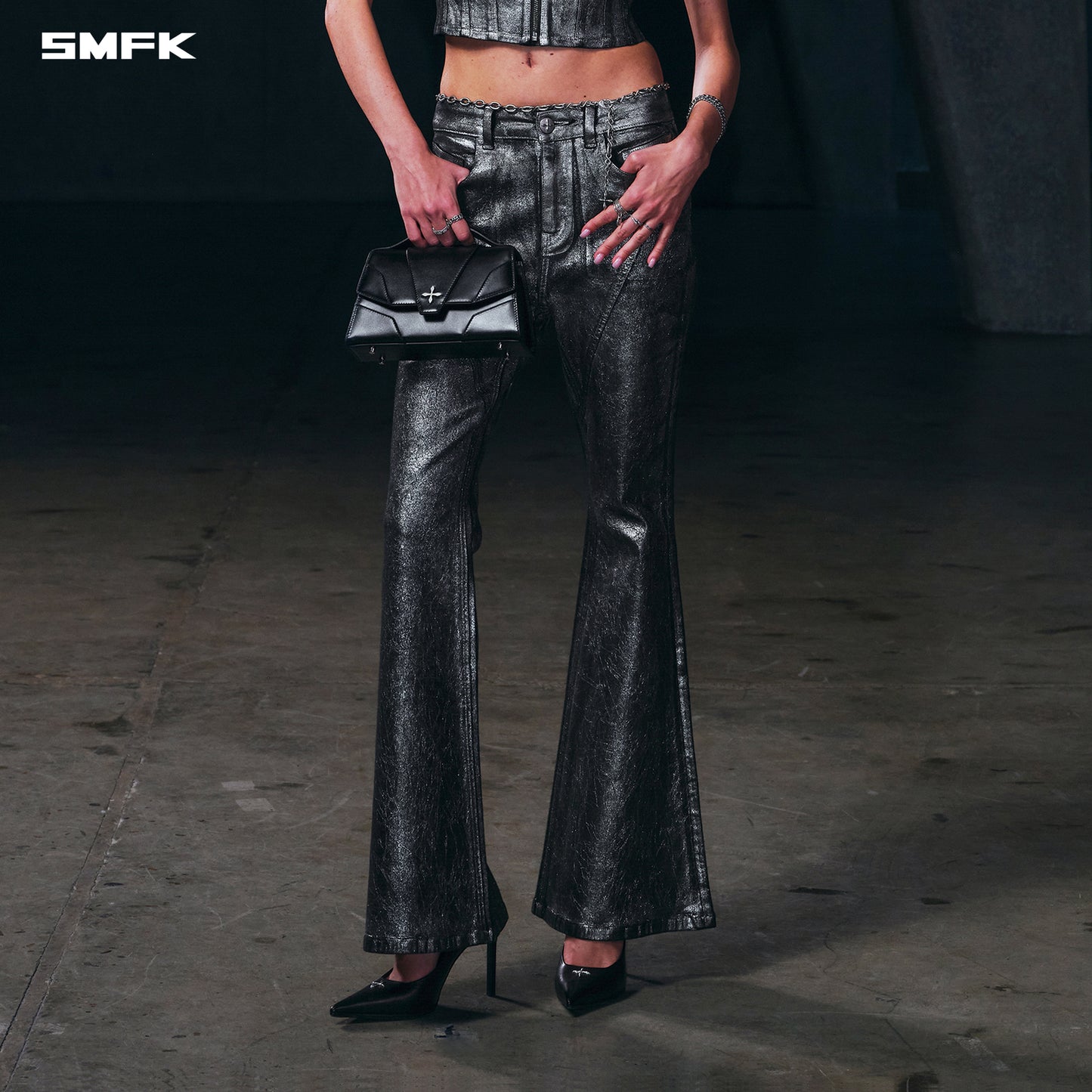 WILD HURRICANE FLARED DENIM PANTS/E-COTTON