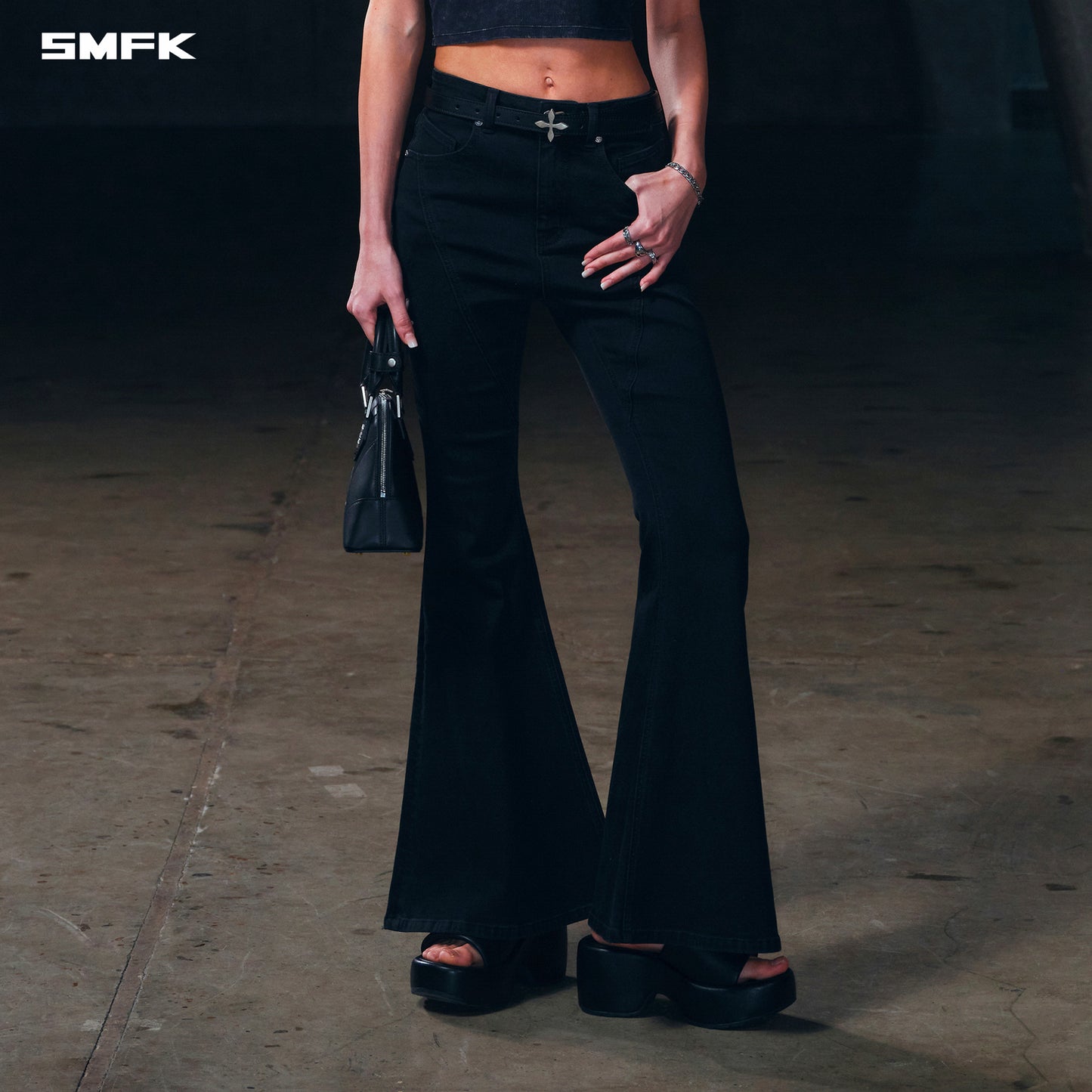 WILD MIRAGE FISHTAIL DENIM PANTS /COTTON