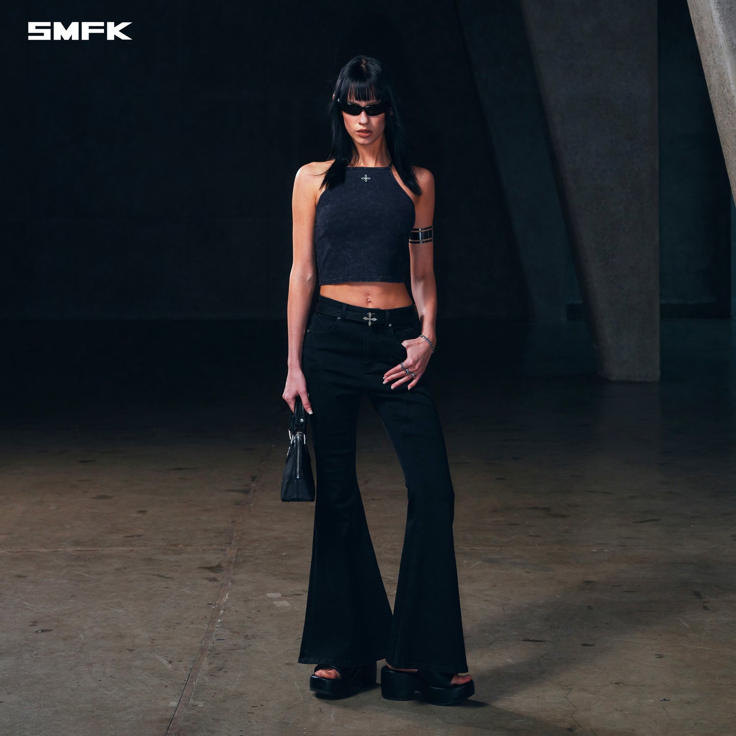 WILD MIRAGE FISHTAIL DENIM PANTS /COTTON