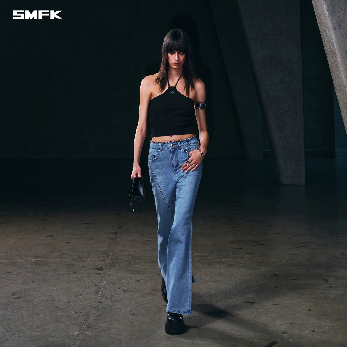 WILD MIRAGE FISHTAIL DENIM PANTS /COTTON