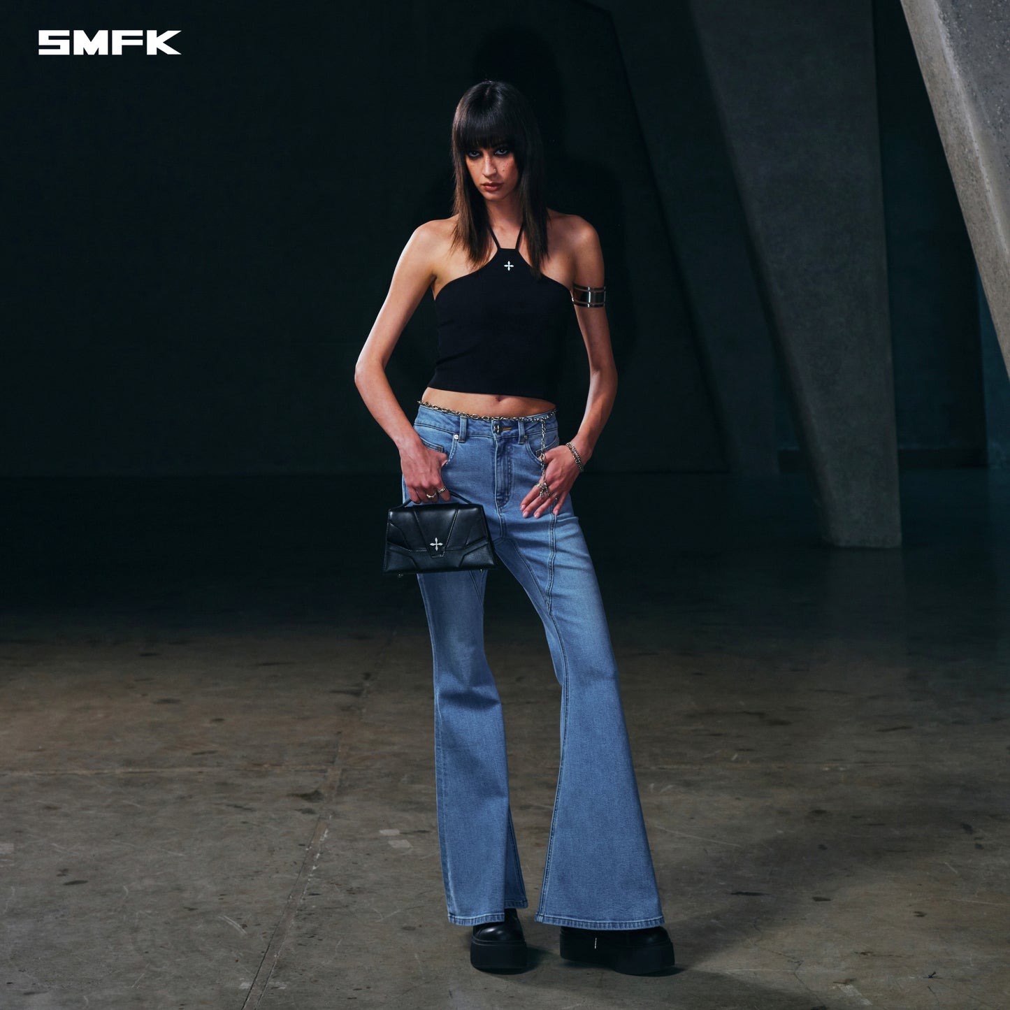 WILD MIRAGE FISHTAIL DENIM PANTS /COTTON