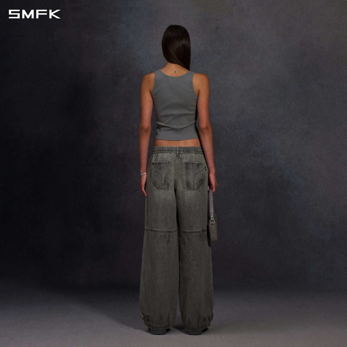 WILD MIRAGE HANDCRAFT DENIM SPORTS PANTS/DENIM ANTIQUE TREATMENT/W