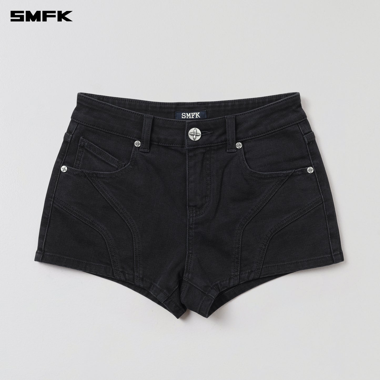 WILD MIRAGE SKINNY DENIM SHORTS/E-COTTON