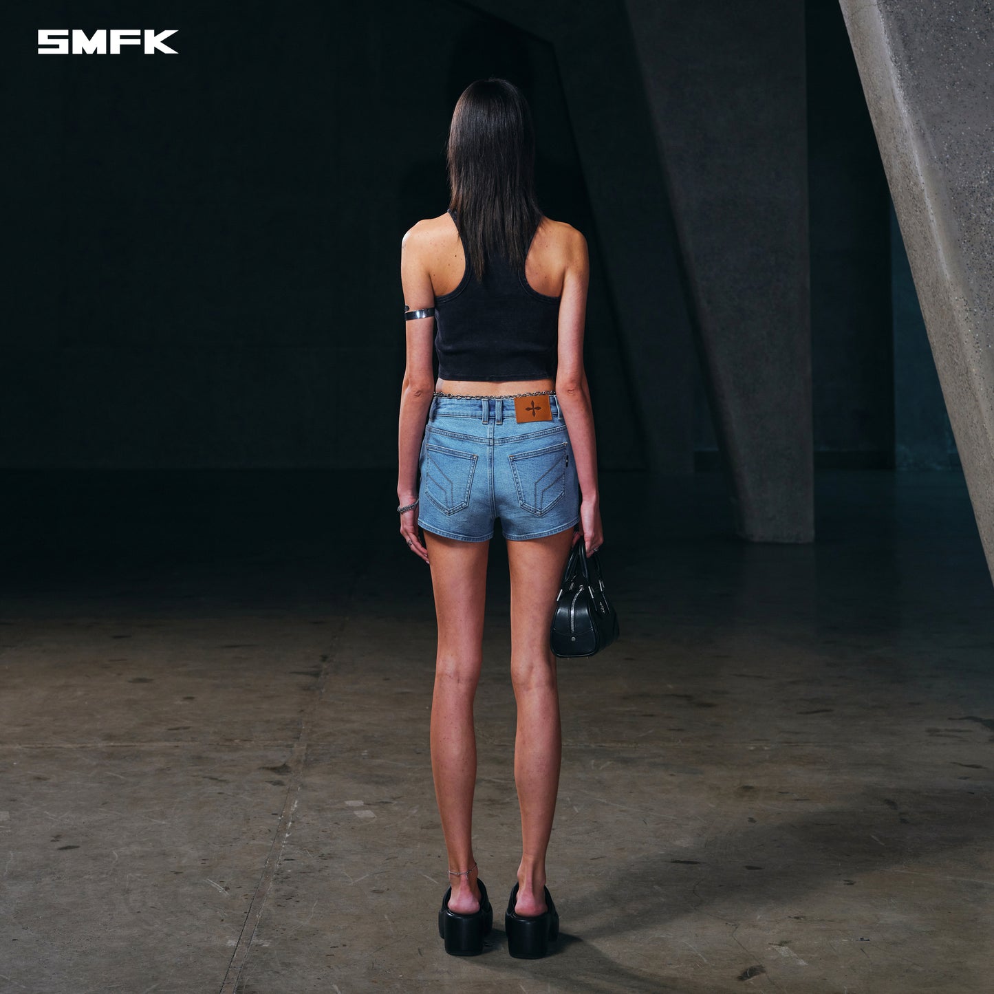 WILD MIRAGE SKINNY DENIM SHORTS/E-COTTON