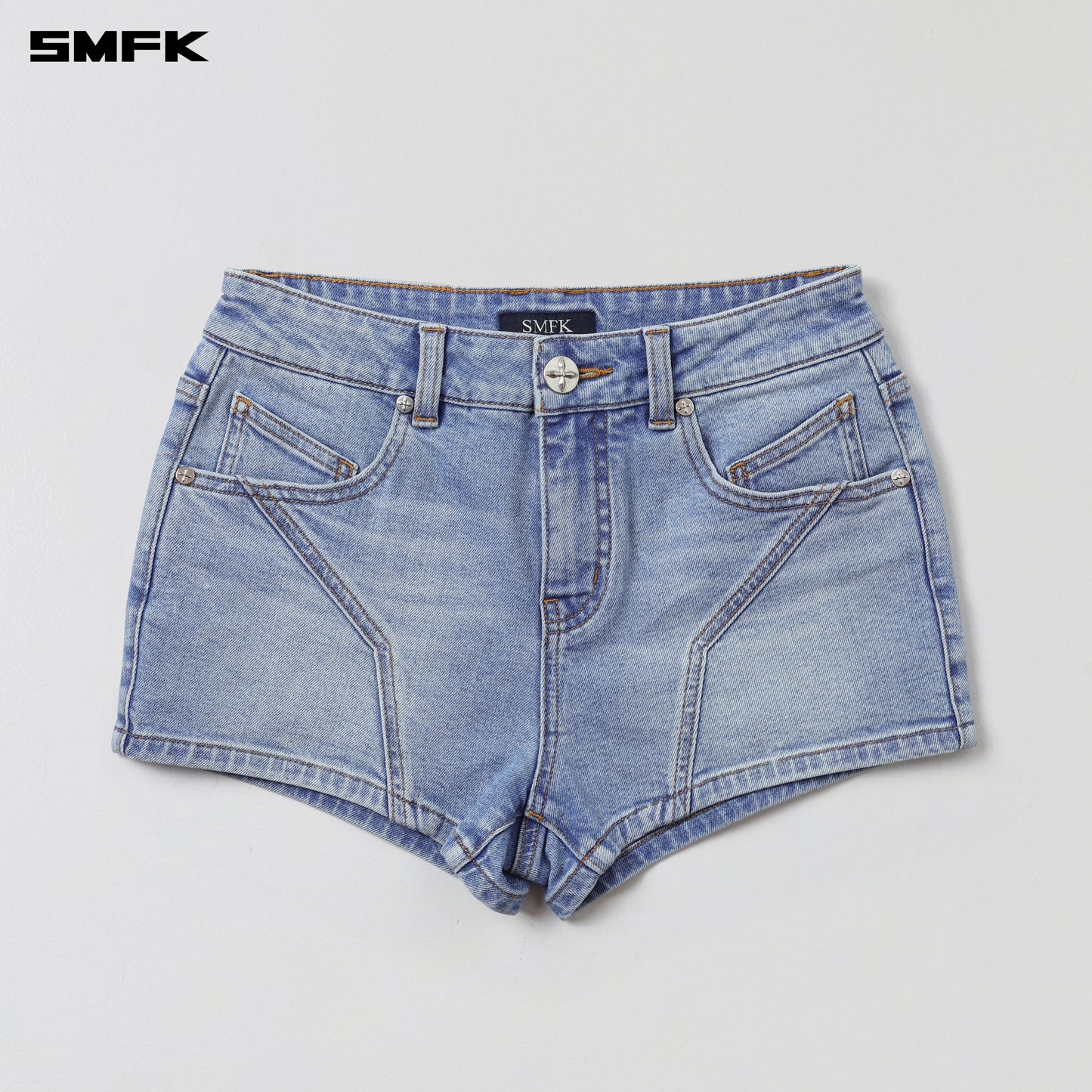 WILD MIRAGE SKINNY DENIM SHORTS/E-COTTON