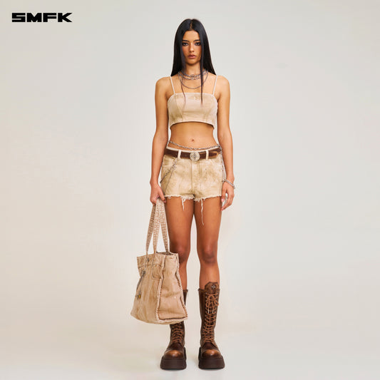 RAGE WILD DENIM SHORTS_ WILD BROWN