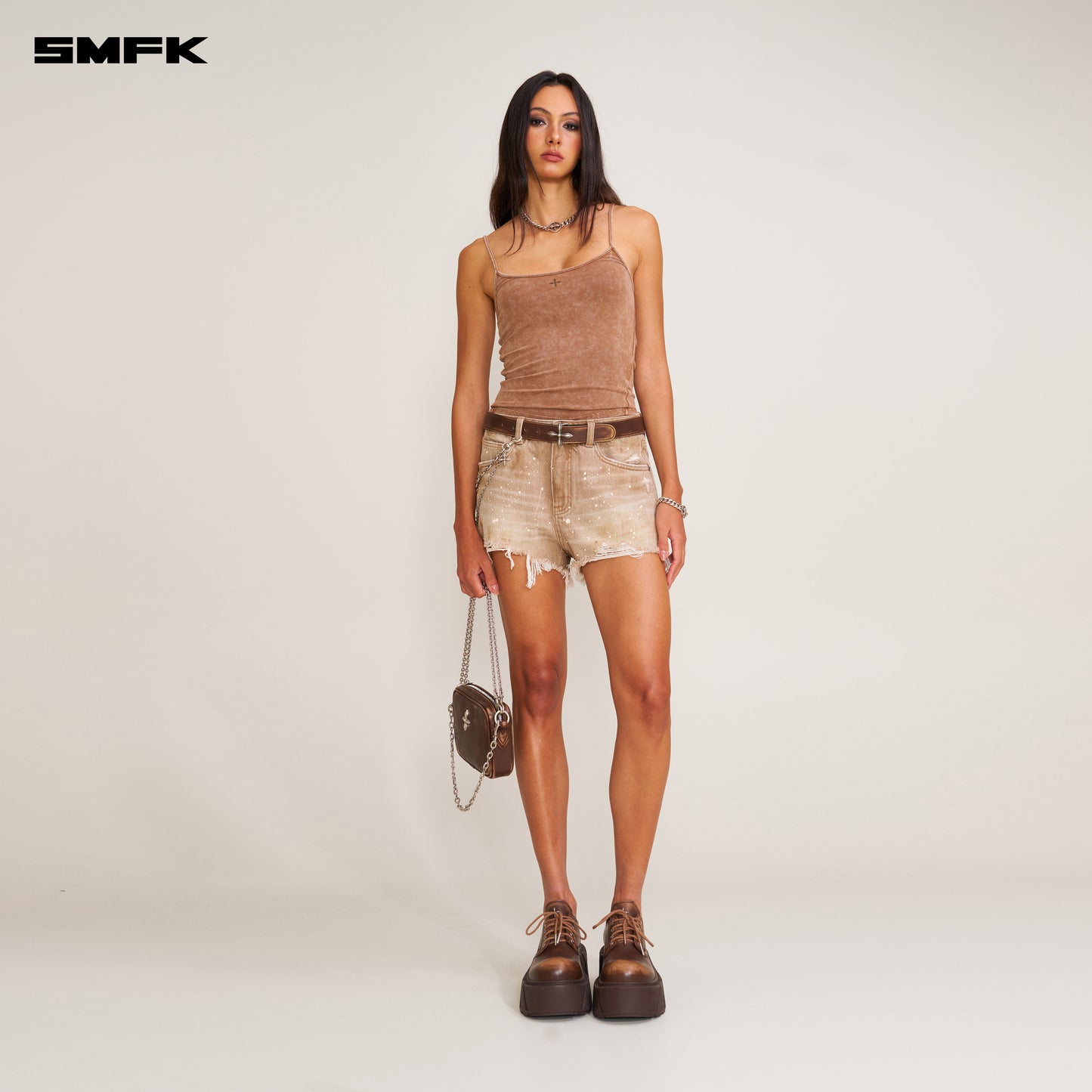 RAGE WILD DENIM SHORTS_ WILD COWBOY BROWN
