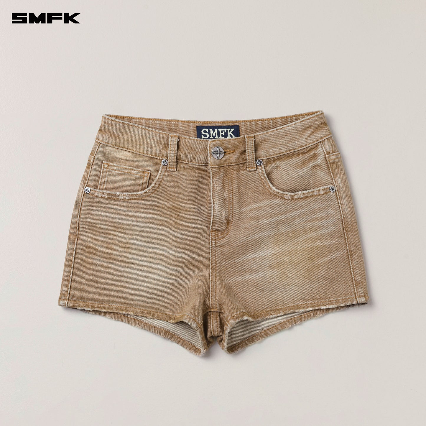 RAGE WILD HANDCRAFT HIGH WAIST DENIM SHORTS / WILD COWBOY BROWN