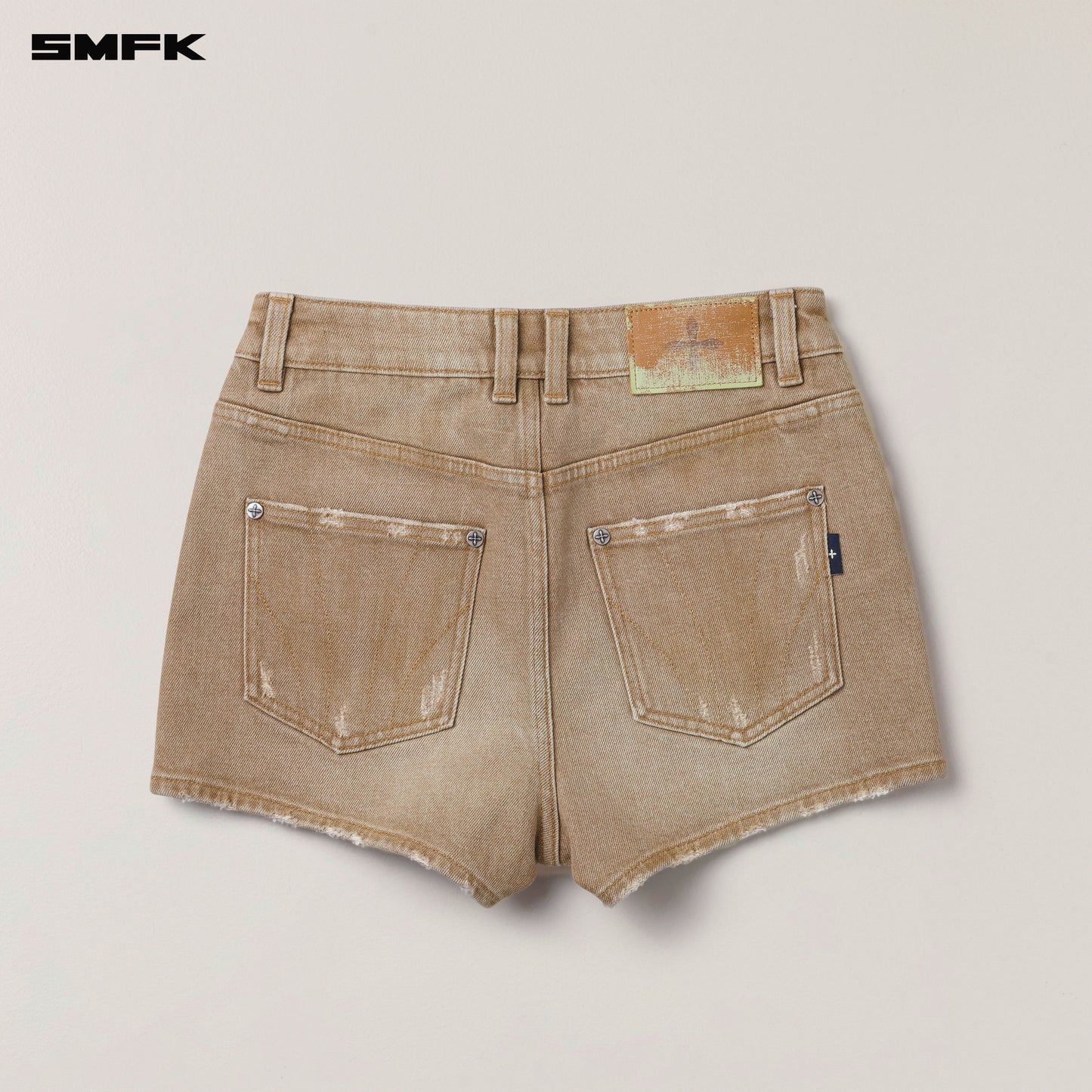 RAGE WILD HANDCRAFT HIGH WAIST DENIM SHORTS / WILD COWBOY BROWN