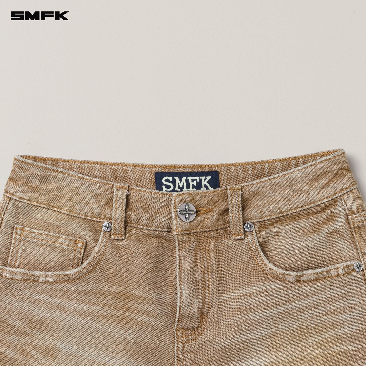 RAGE WILD HANDCRAFT HIGH WAIST DENIM SHORTS / WILD COWBOY BROWN