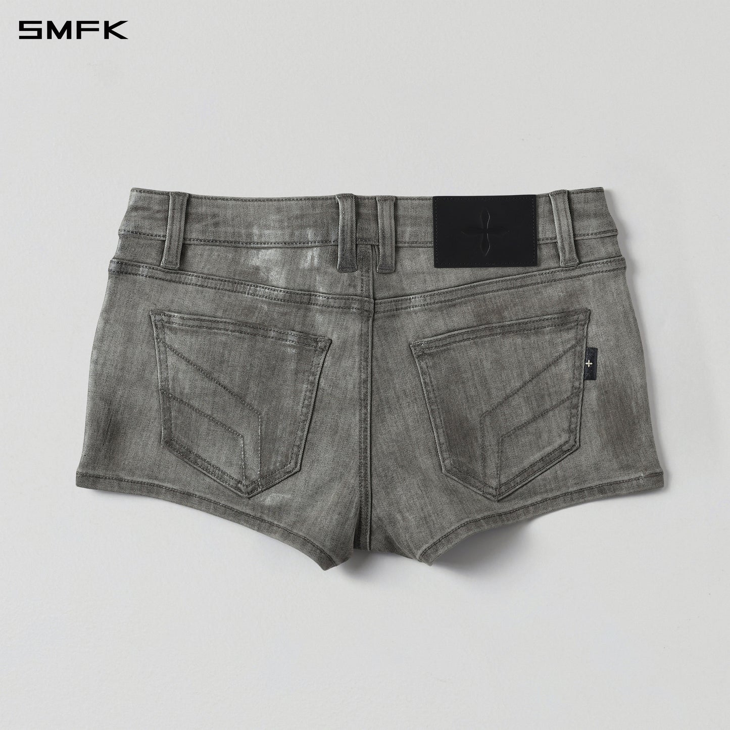 WILD MIRAGE HANDCRAFT SKINNY DENIM SHORTS/E-COTTON+WAX