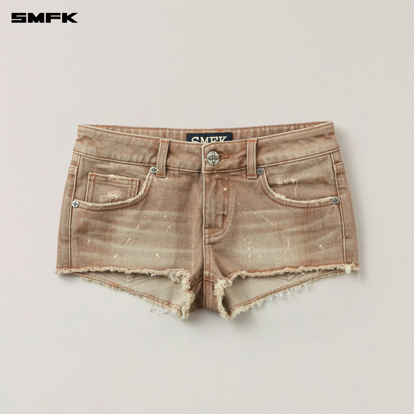 RAGE WILD ORIGIN HANDCRAFT DENIM BIKINI SHORTS / WILD COWBOY BROWN
