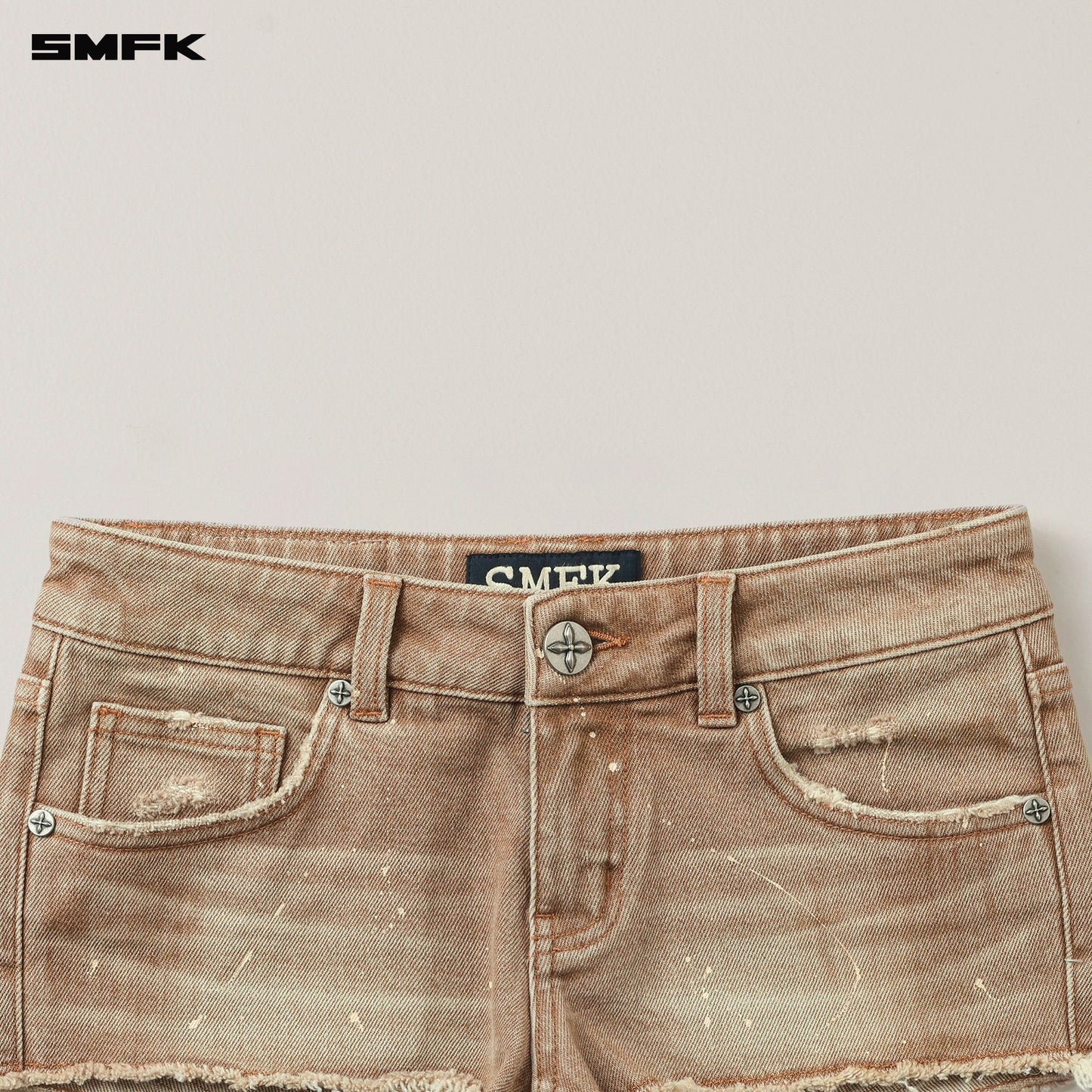 RAGE WILD ORIGIN HANDCRAFT DENIM BIKINI SHORTS / WILD COWBOY BROWN