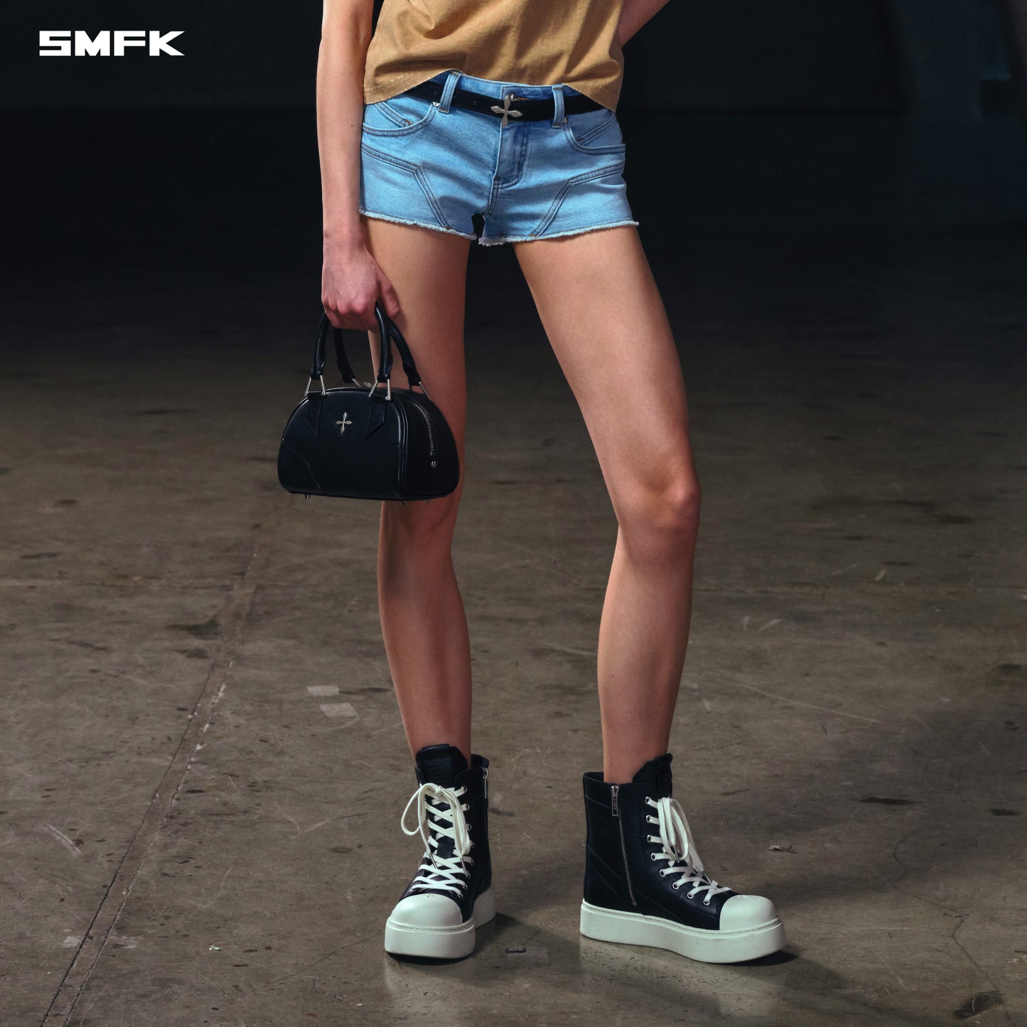 WILD MIRAGE SKINNY DENIM SHORTS/E-COTTON