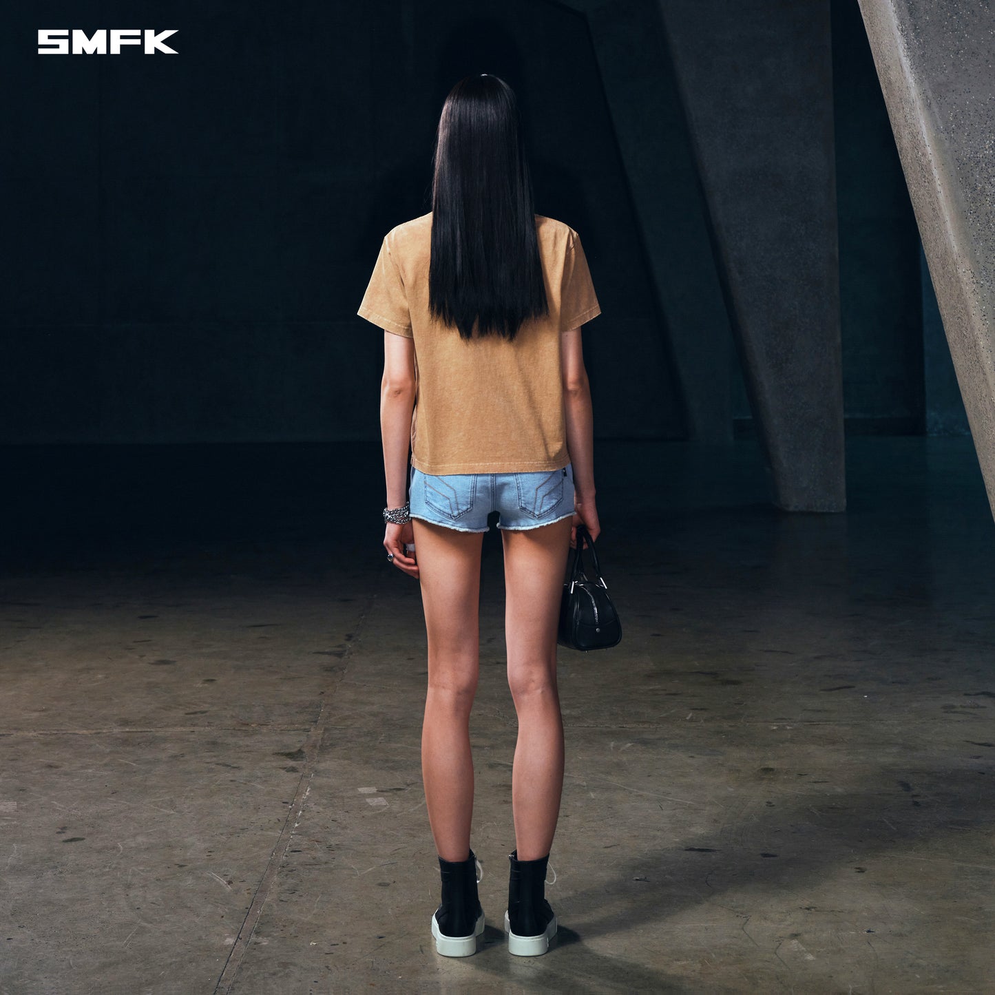 WILD MIRAGE SKINNY DENIM SHORTS/E-COTTON