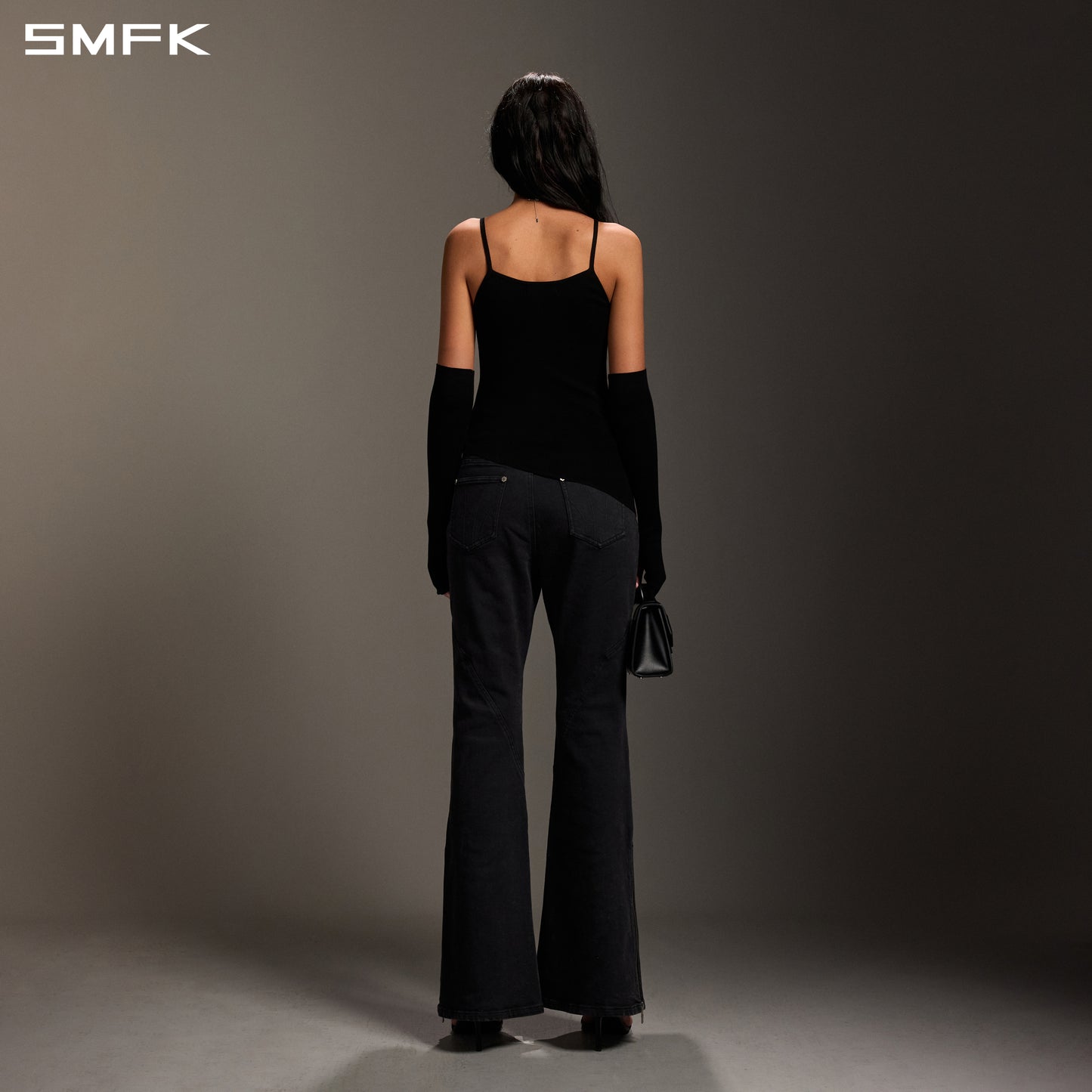MIRAGE SIREN FLARED DENIM PANTS/GARMENT DYE