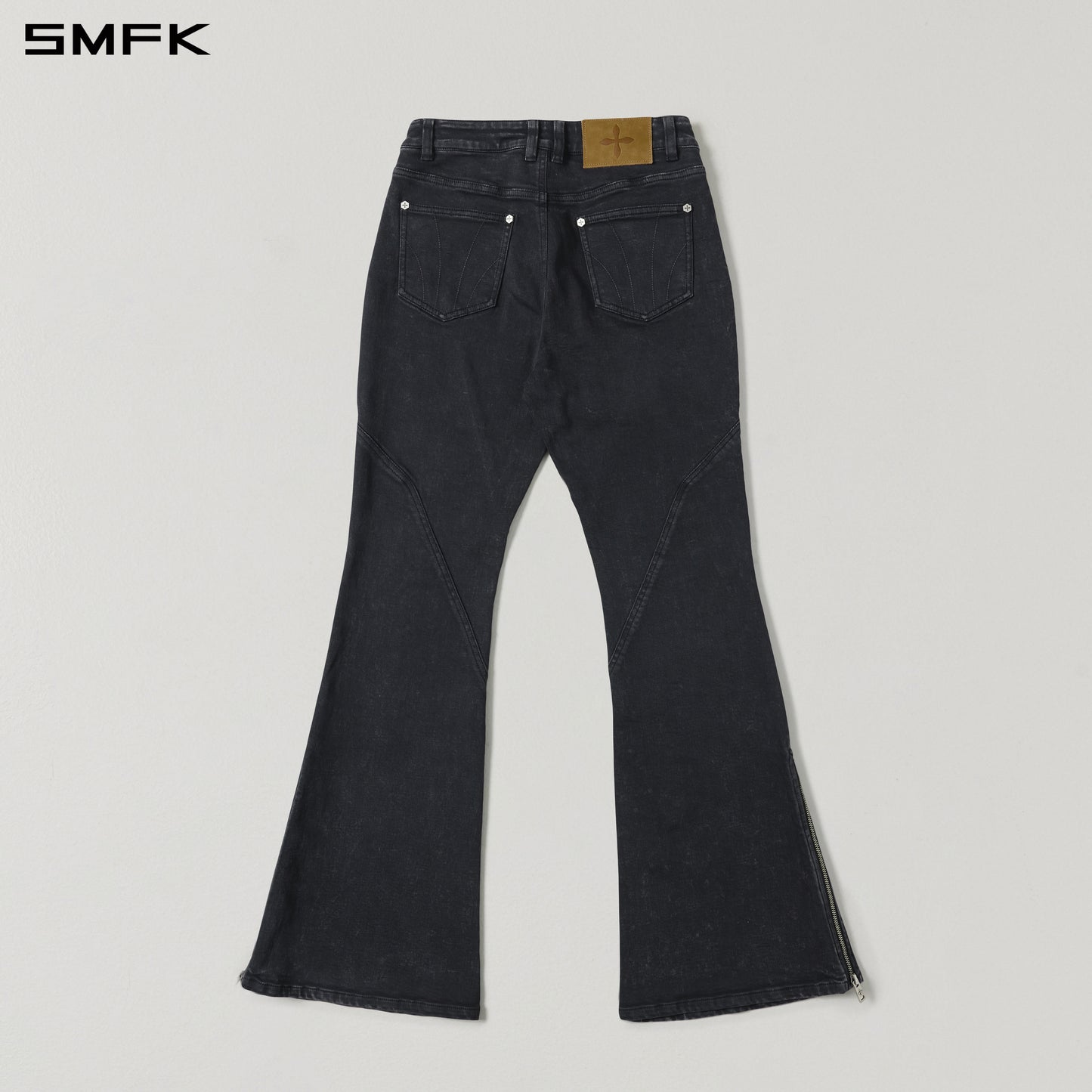 MIRAGE SIREN FLARED DENIM PANTS/GARMENT DYE