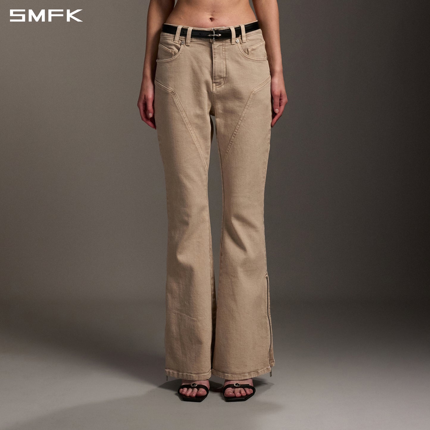 MIRAGE SIREN FLARED DENIM PANTS/GARMENT DYE FRESH SKIN