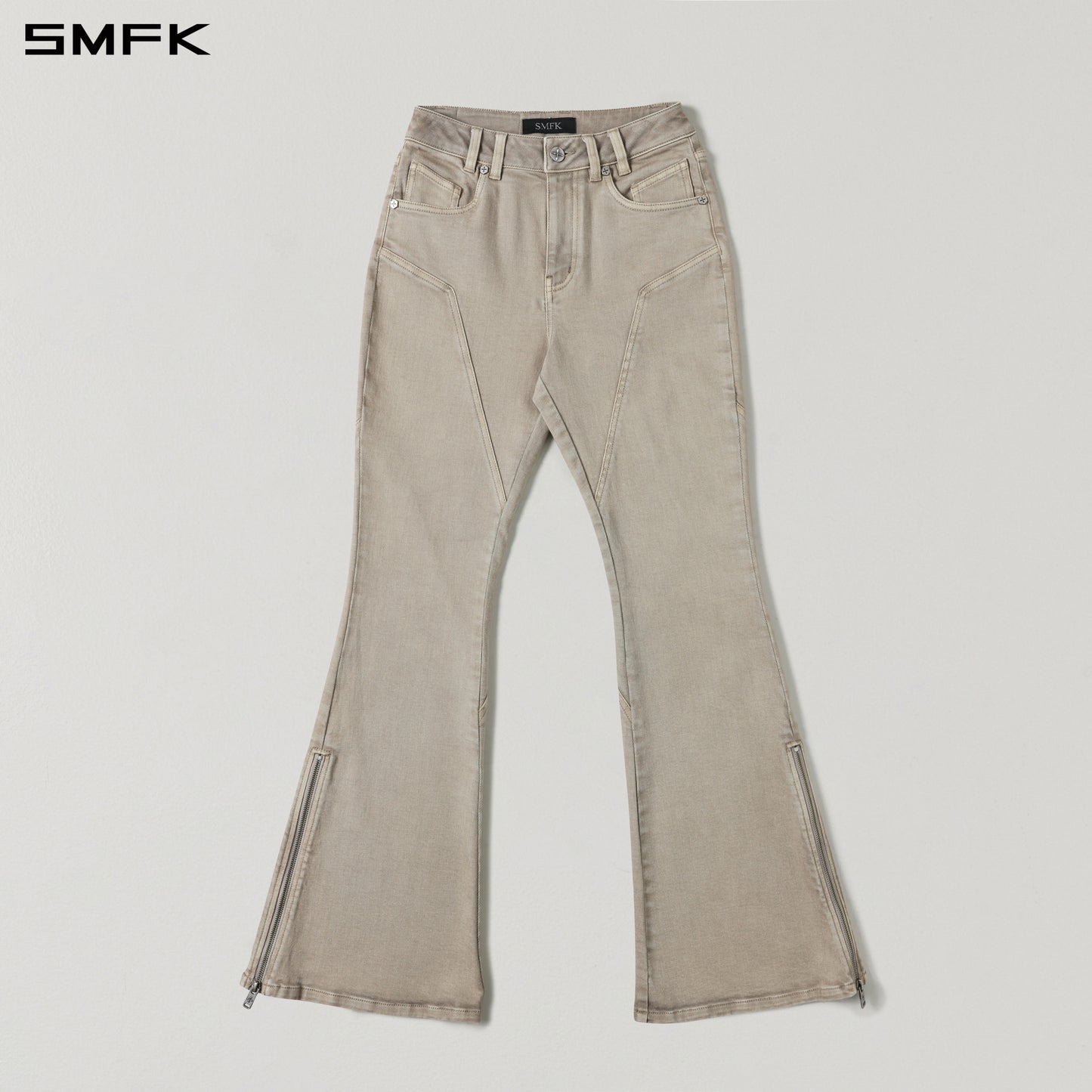 MIRAGE SIREN FLARED DENIM PANTS/GARMENT DYE FRESH SKIN