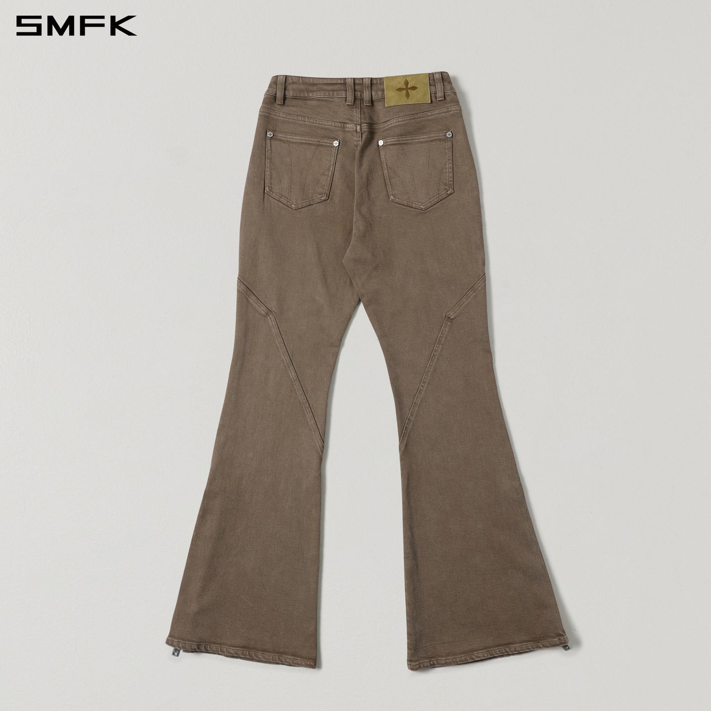 MIRAGE SIREN FLARED DENIM PANTS/GARMENT DYE VANISH BROWN