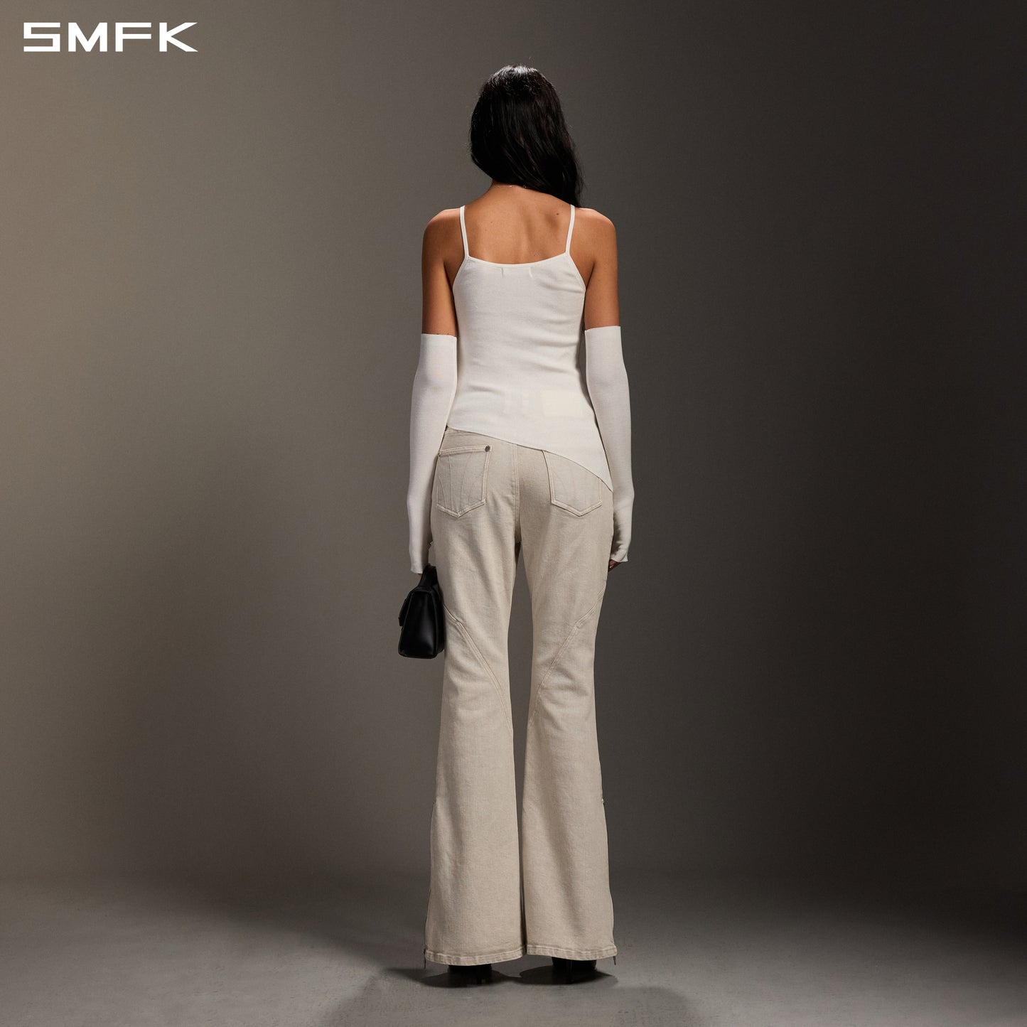 MIRAGE SIREN FLARED DENIM PANTS/GARMENT DYE