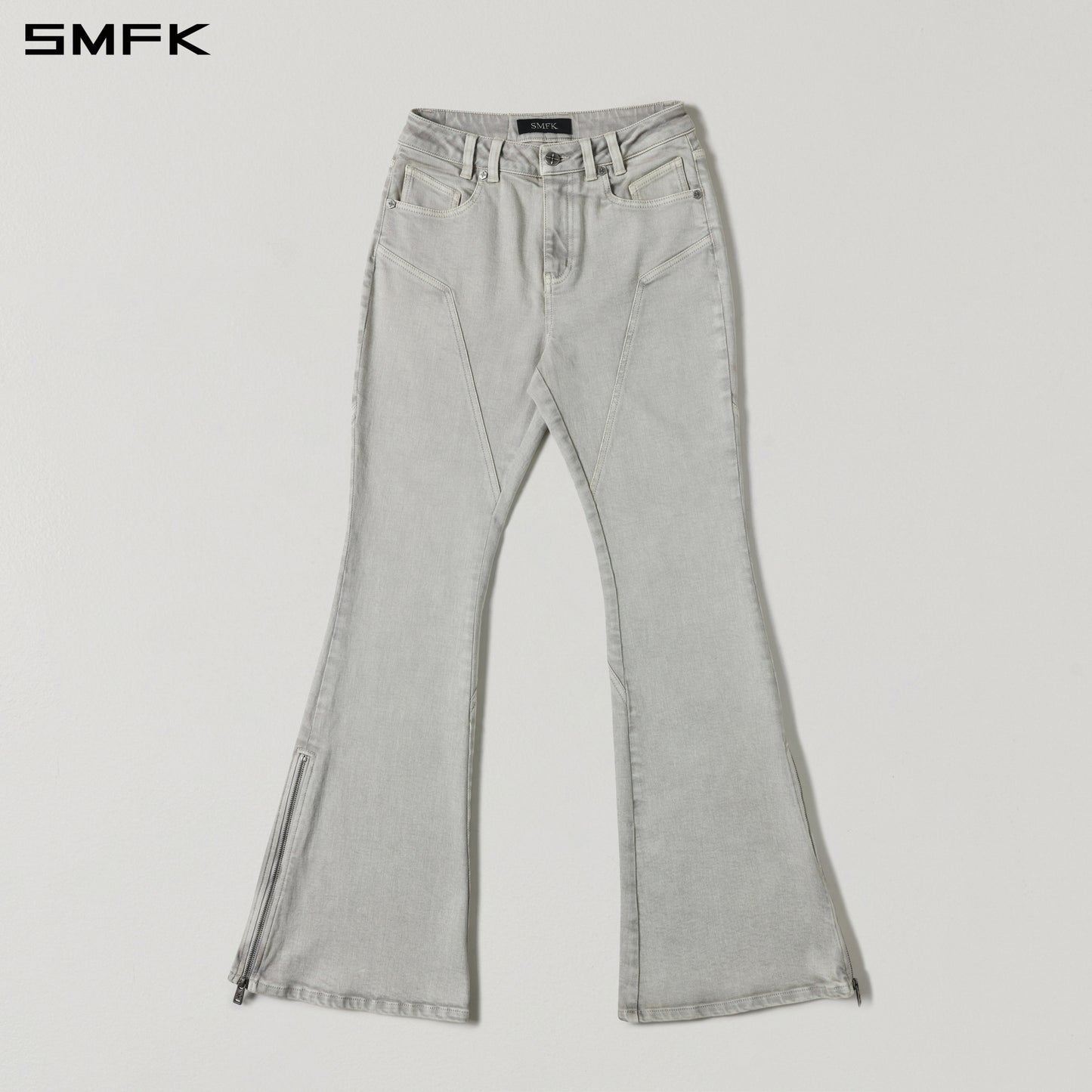 MIRAGE SIREN FLARED DENIM PANTS/GARMENT DYE
