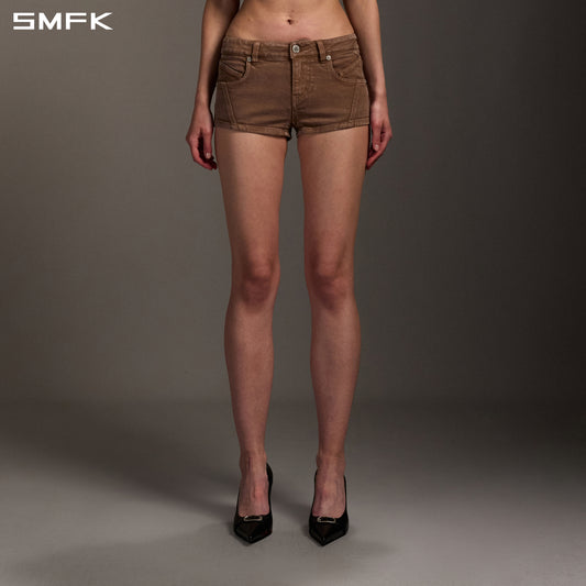 VINTAGE VANISH SKINNY DENIM SHORTS-LOW/GARMENT DYE