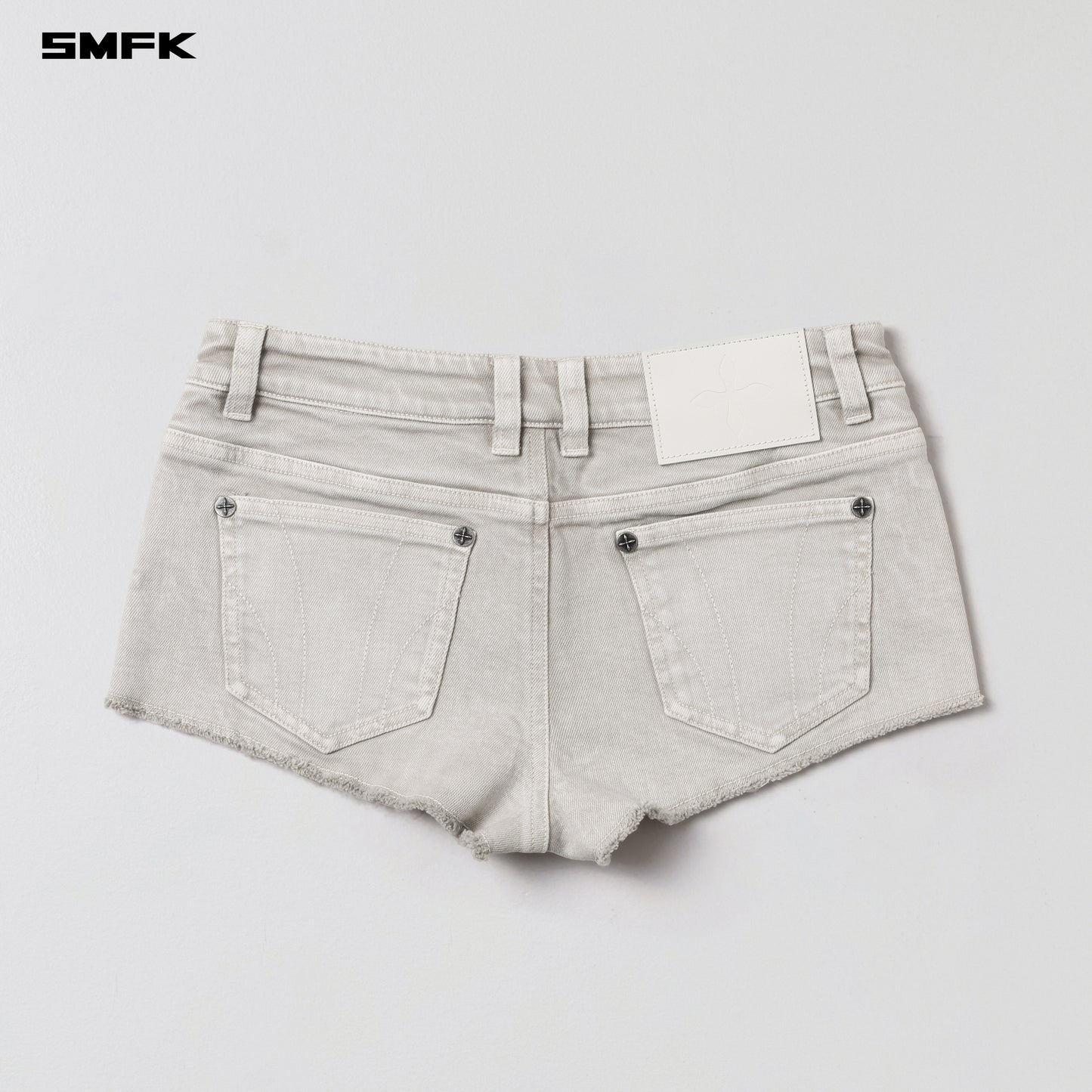 VINTAGE VANISH SKINNY DENIM SHORTS-LOW/GARMENT DYE - VANISH WHITE