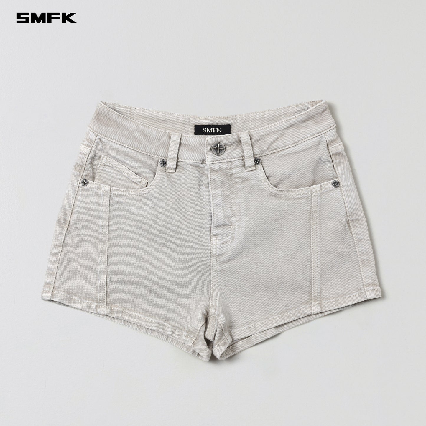 VINTAGE VANISH SKINNY DENIM SHORTS/GARMENT DYE - VANISH WHITE